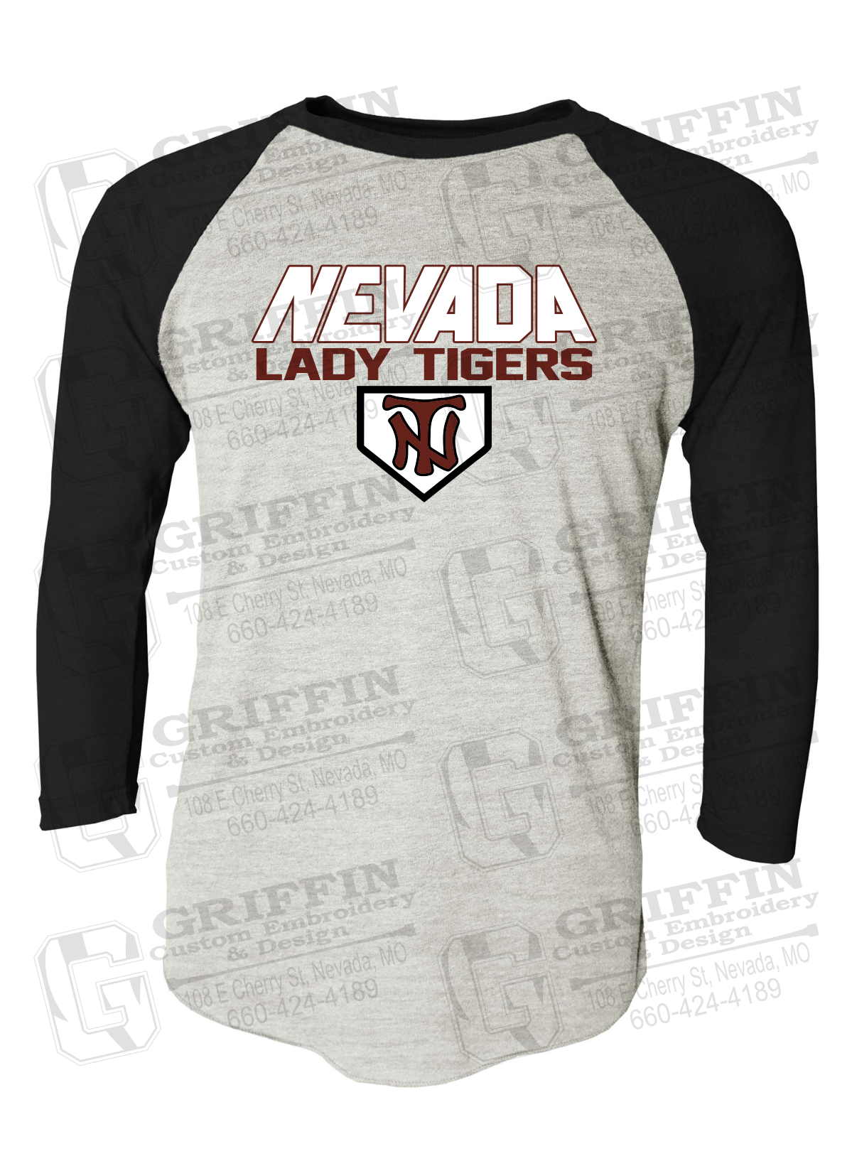 Tri-Blend Raglan Sleeve T-Shirt - Softball - Nevada Tigers 26-D