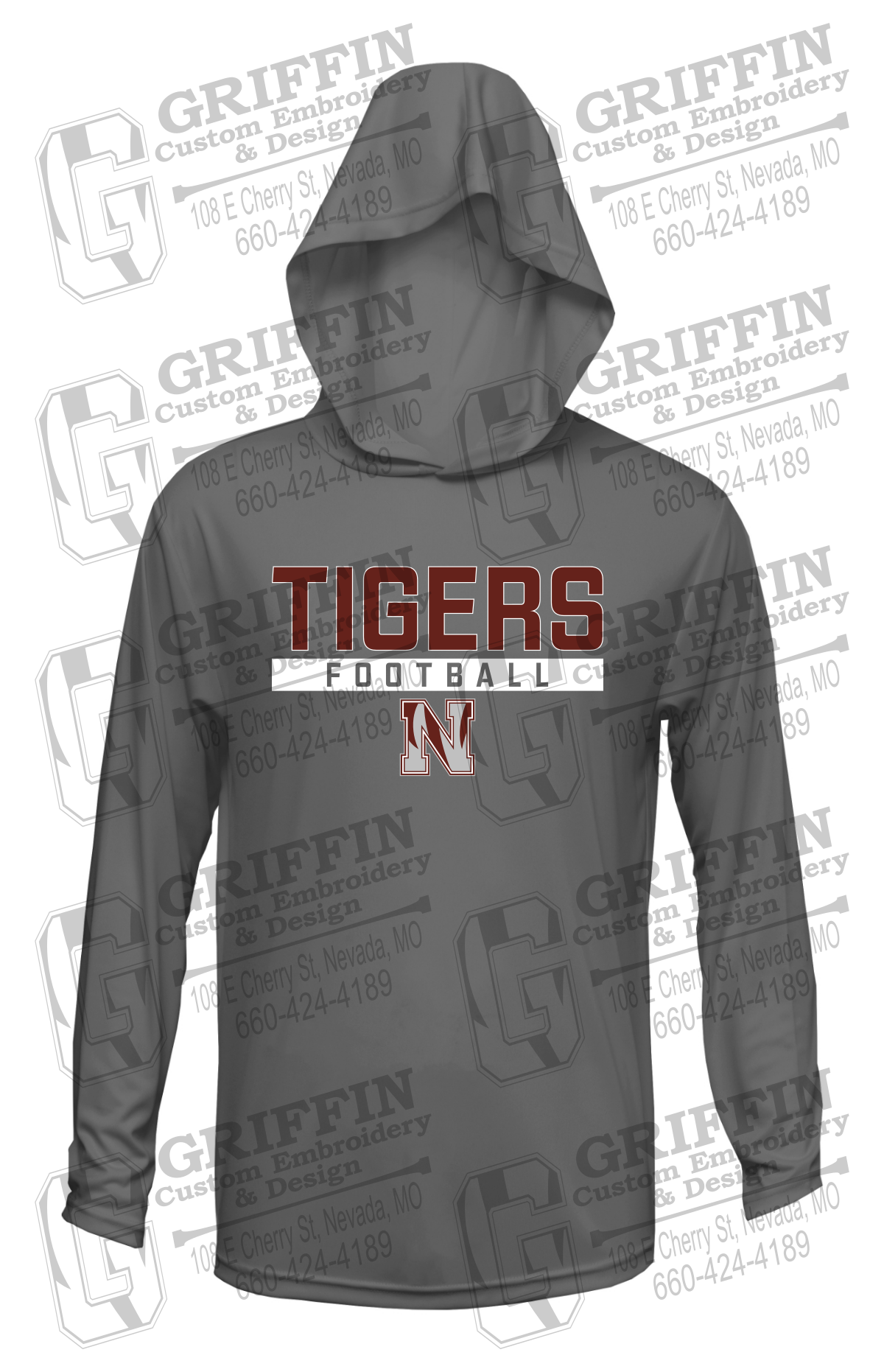 Dry-Fit T-Shirt Hoodie - Football - Nevada Tigers 26-E