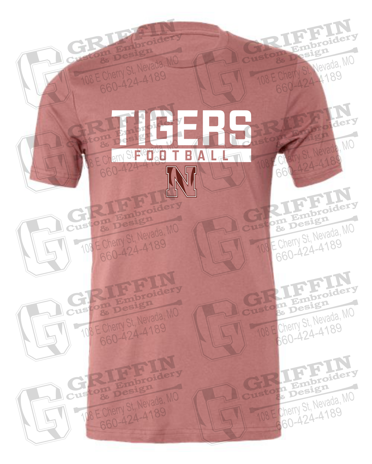 Cotton Short Sleeve T-Shirt - Football - Nevada Tigers 26-E
