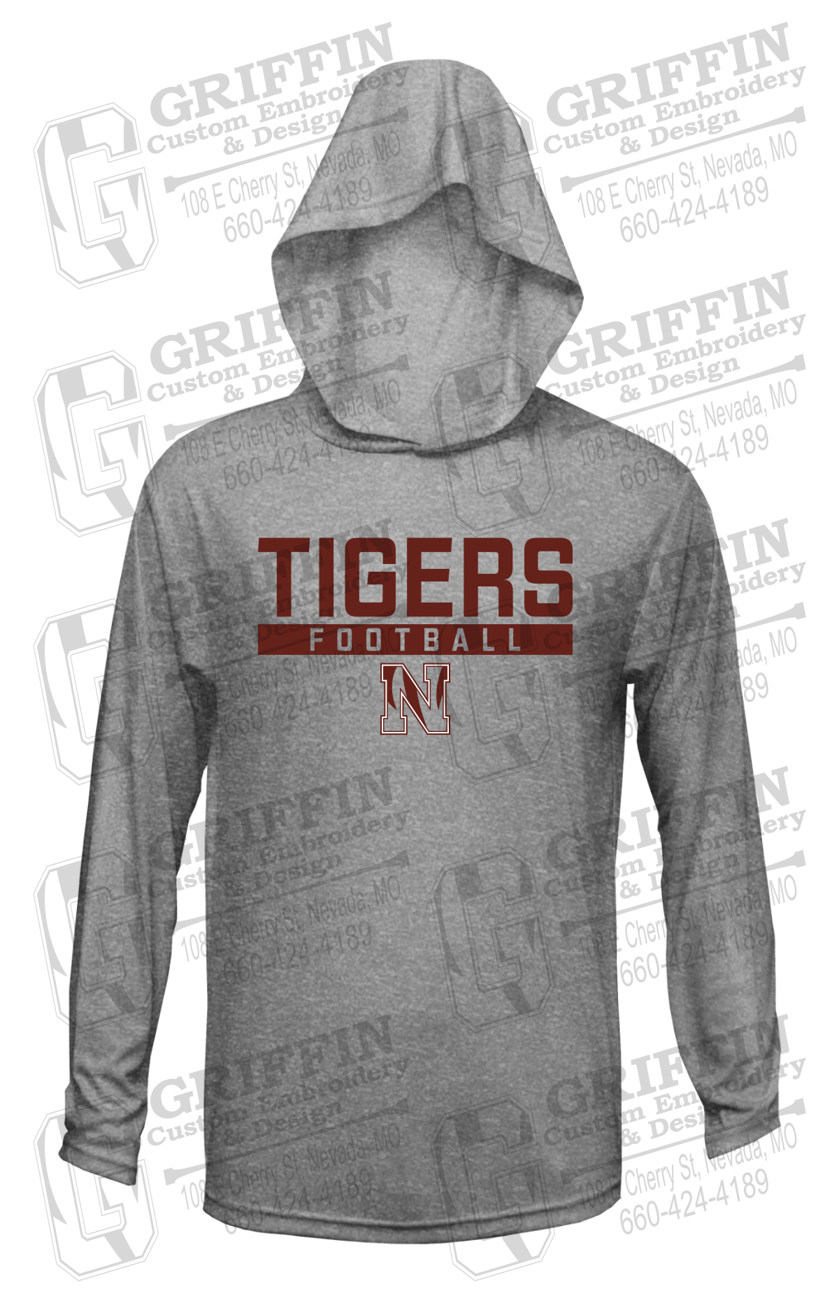 Dry-Fit T-Shirt Hoodie - Football - Nevada Tigers 26-E