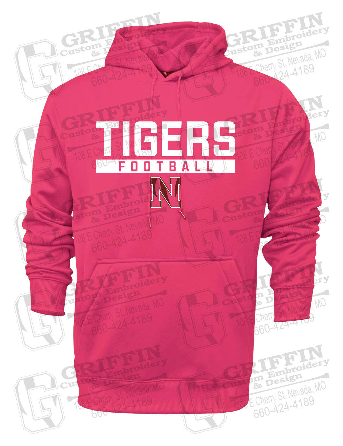 Performance Fleece Hoodie - Football - Nevada Tigers 26-E