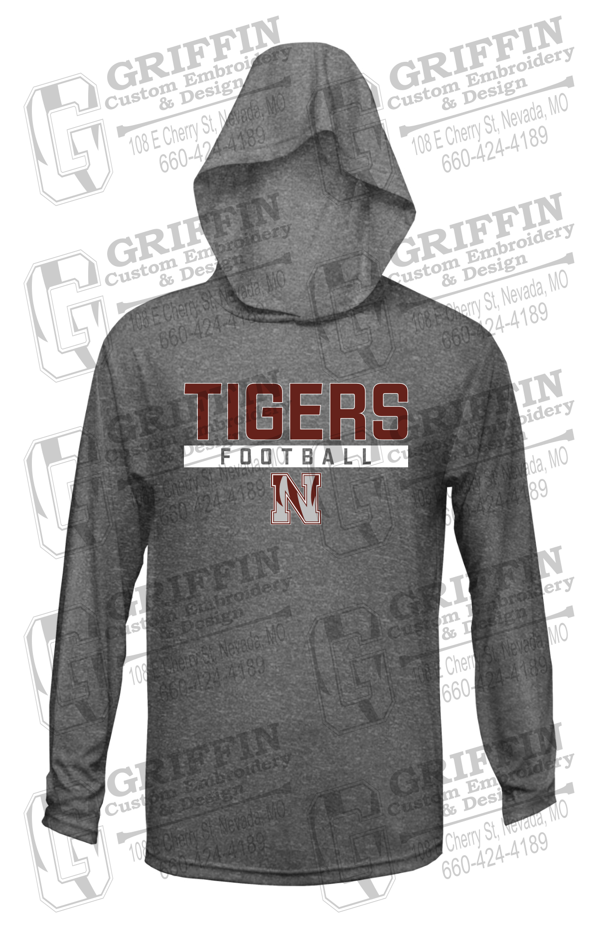 Dry-Fit T-Shirt Hoodie - Football - Nevada Tigers 26-E