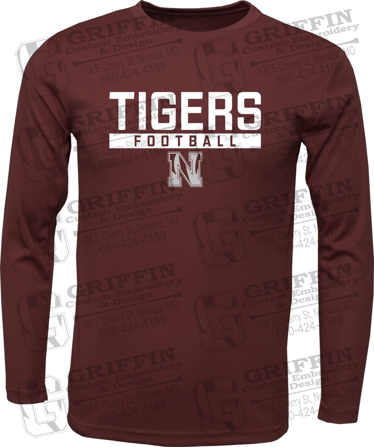 Dry-Fit Long Sleeve T-Shirt - Football - Nevada Tigers 26-E