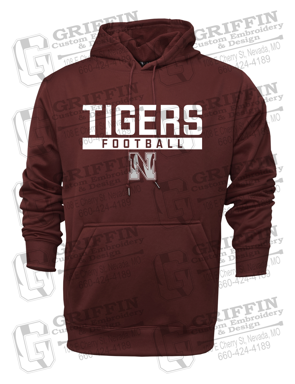 Performance Fleece Hoodie - Football - Nevada Tigers 26-E