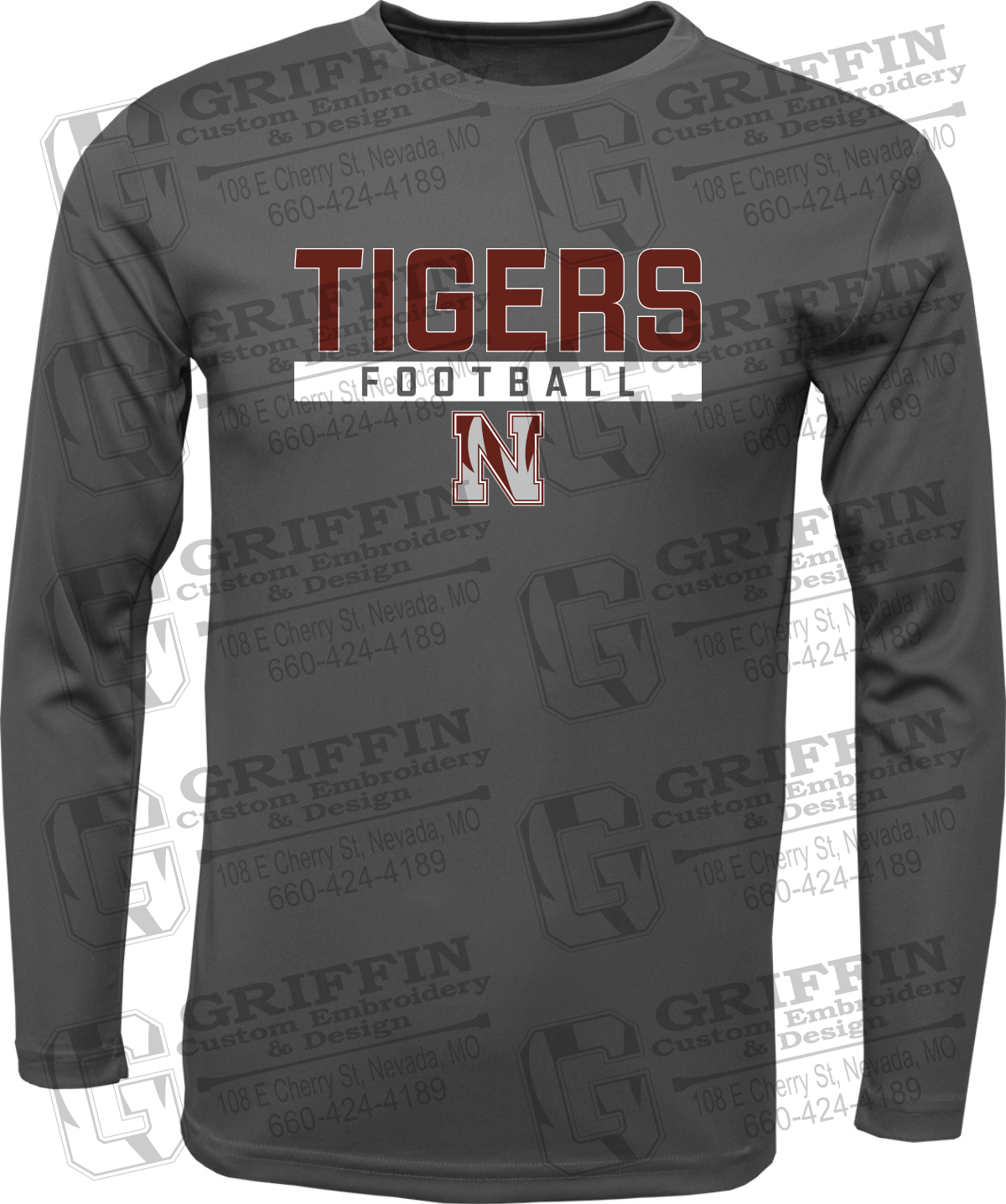 Dry-Fit Long Sleeve T-Shirt - Football - Nevada Tigers 26-E