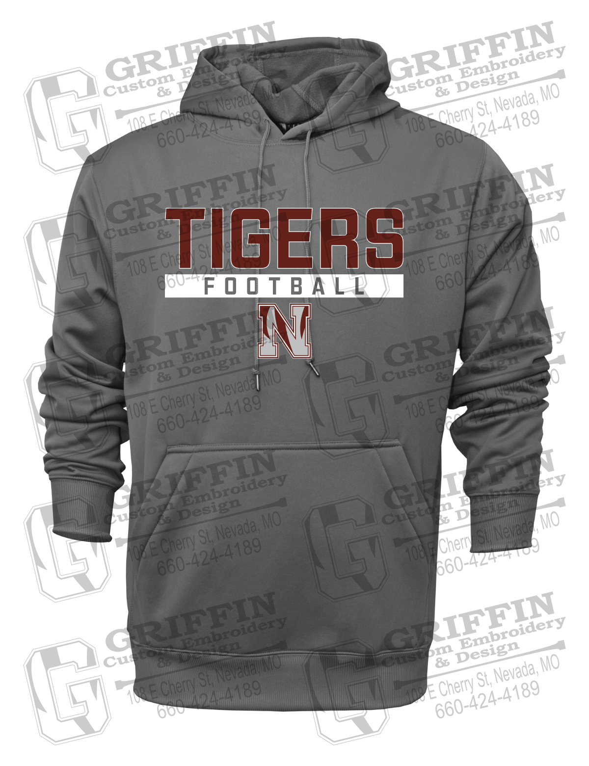 Performance Fleece Hoodie - Football - Nevada Tigers 26-E