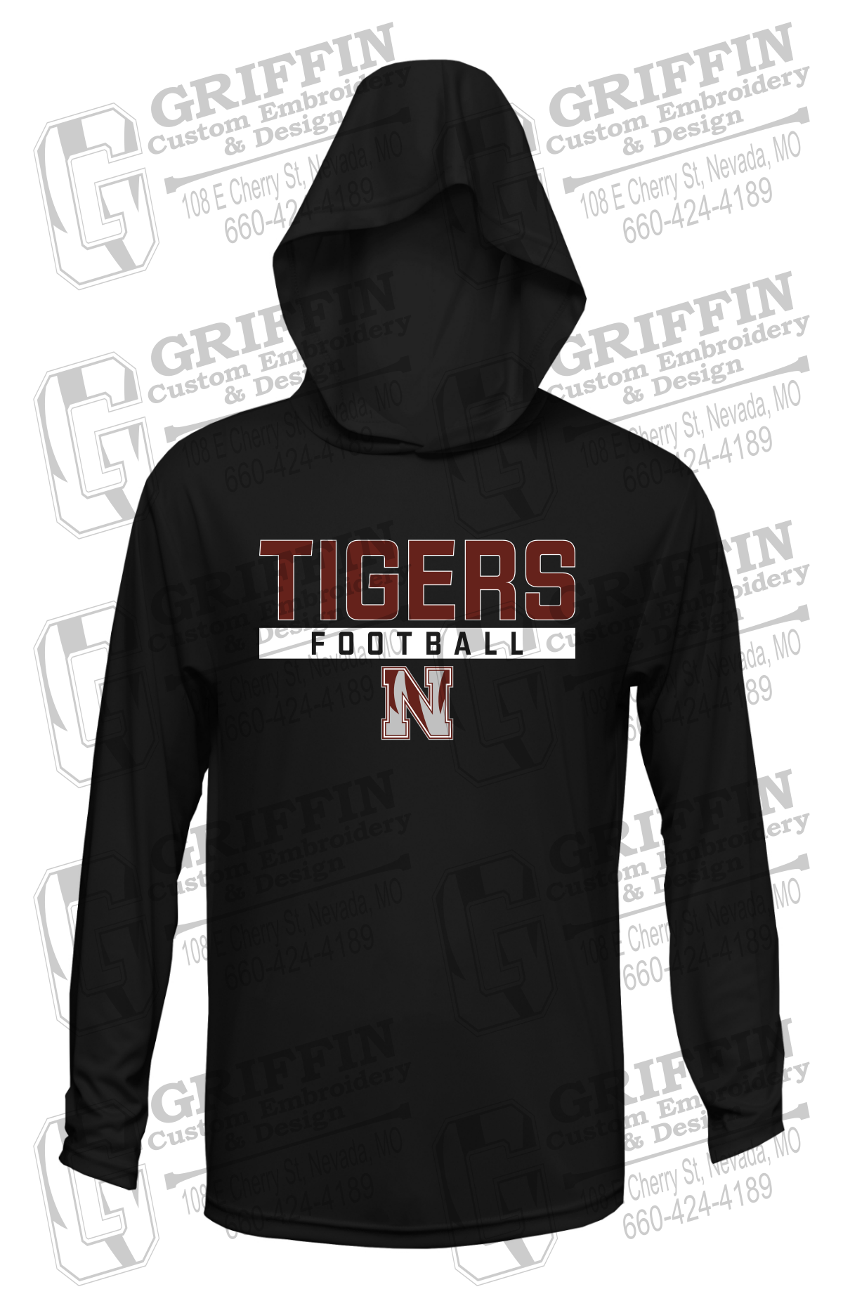 Dry-Fit T-Shirt Hoodie - Football - Nevada Tigers 26-E