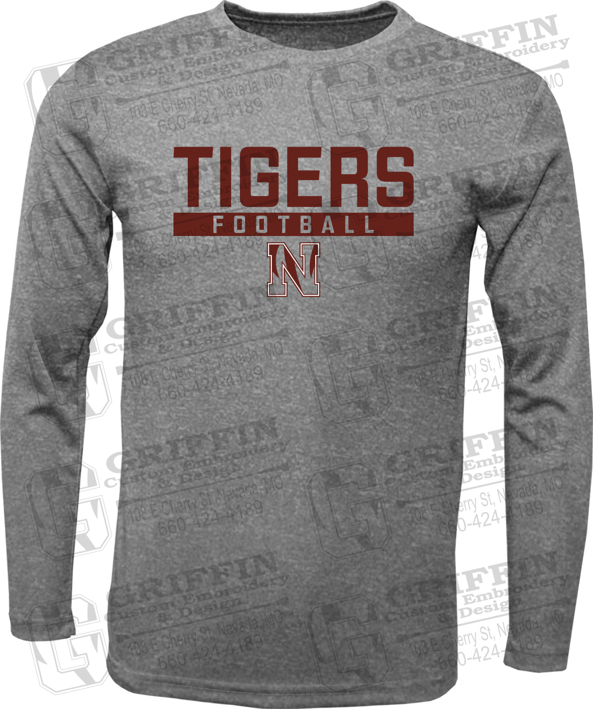 Dry-Fit Long Sleeve T-Shirt - Football - Nevada Tigers 26-E