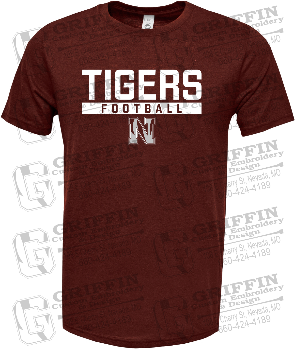Soft-Tek Short Sleeve T-Shirt - Football - Nevada Tigers 26-E
