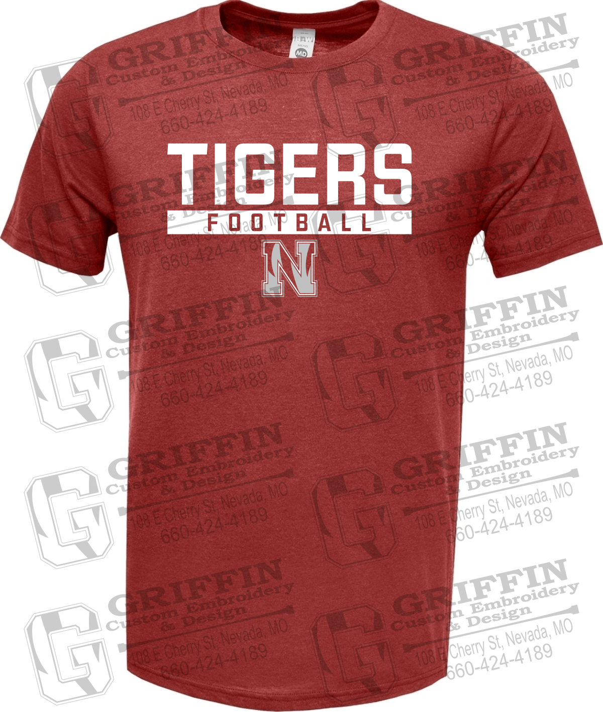 Soft-Tek Short Sleeve T-Shirt - Football - Nevada Tigers 26-E