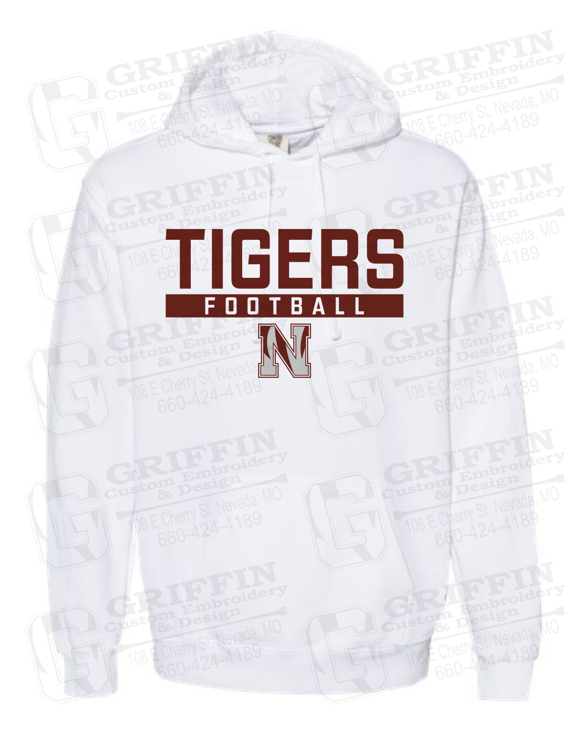 Comfort Colors Hoodie - Football - Nevada Tigers 26-E