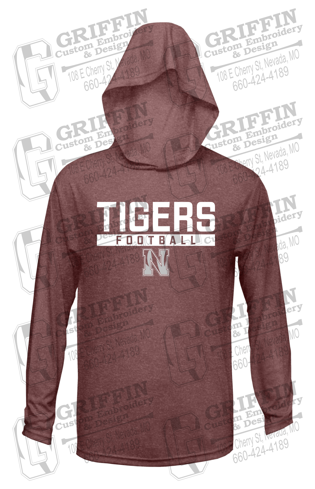 Dry-Fit T-Shirt Hoodie - Football - Nevada Tigers 26-E