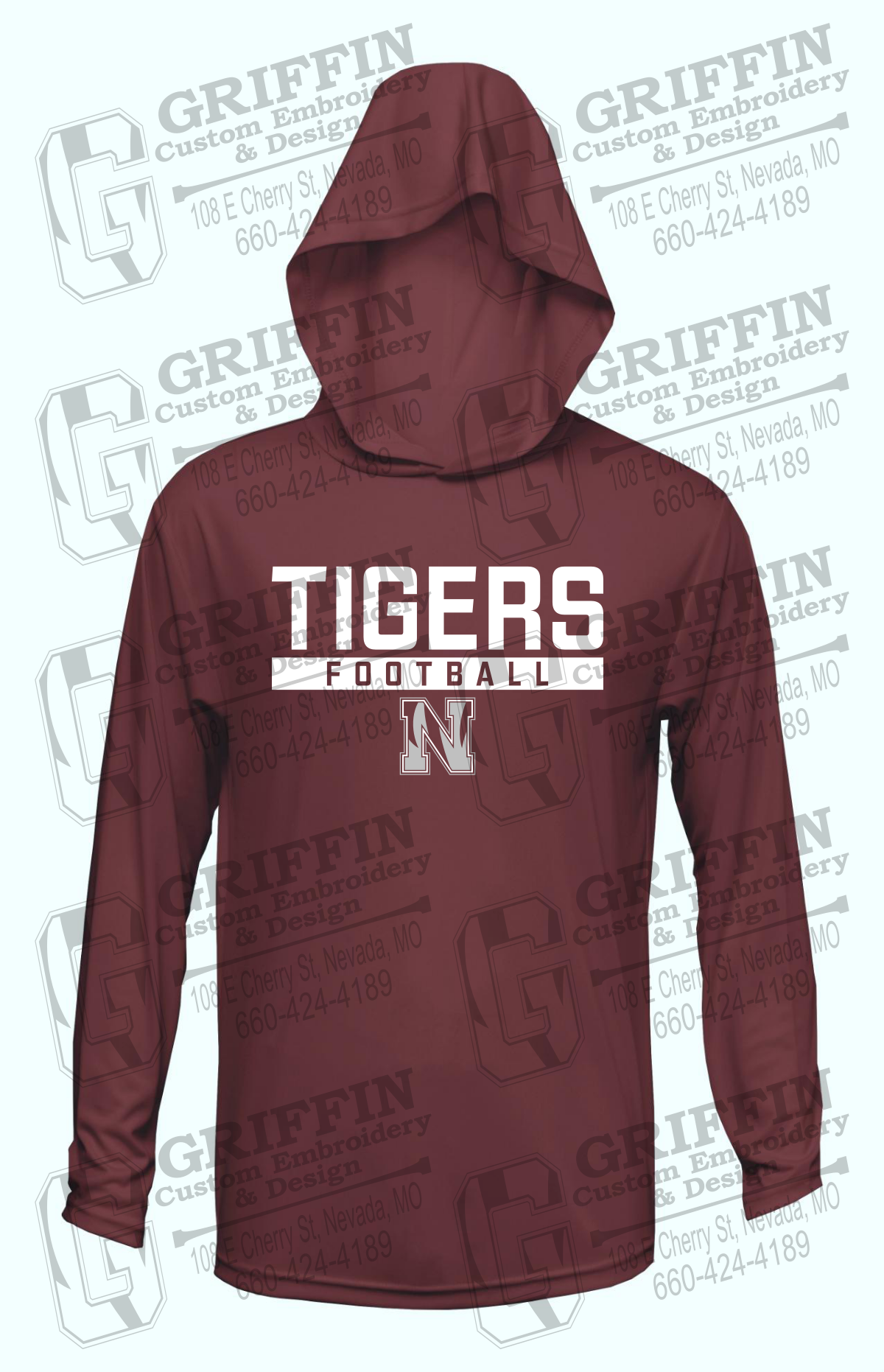 Dry-Fit T-Shirt Hoodie - Football - Nevada Tigers 26-E
