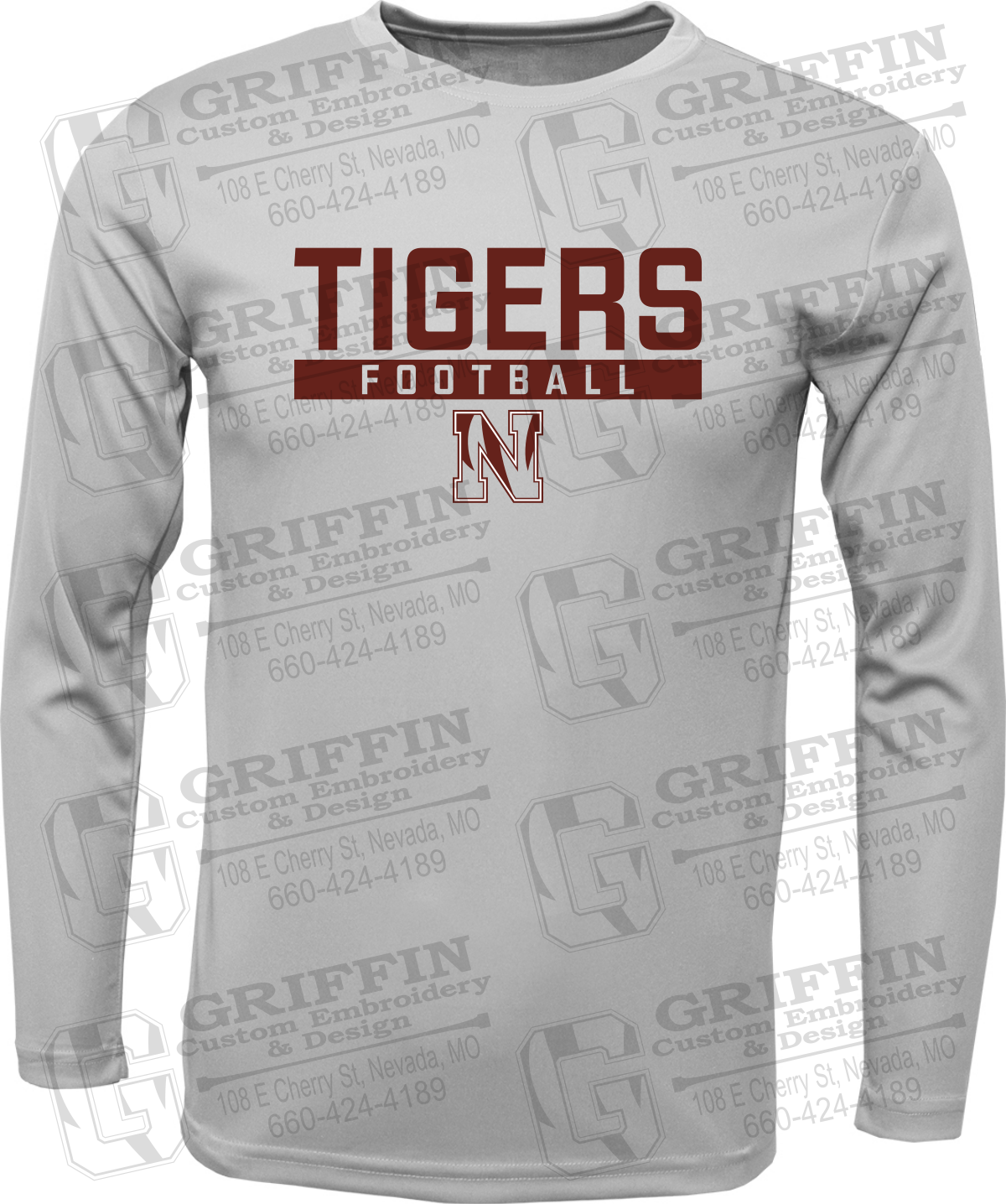 Toddler Dry-Fit Long Sleeve T-Shirt - Football - Nevada Tigers 26-E