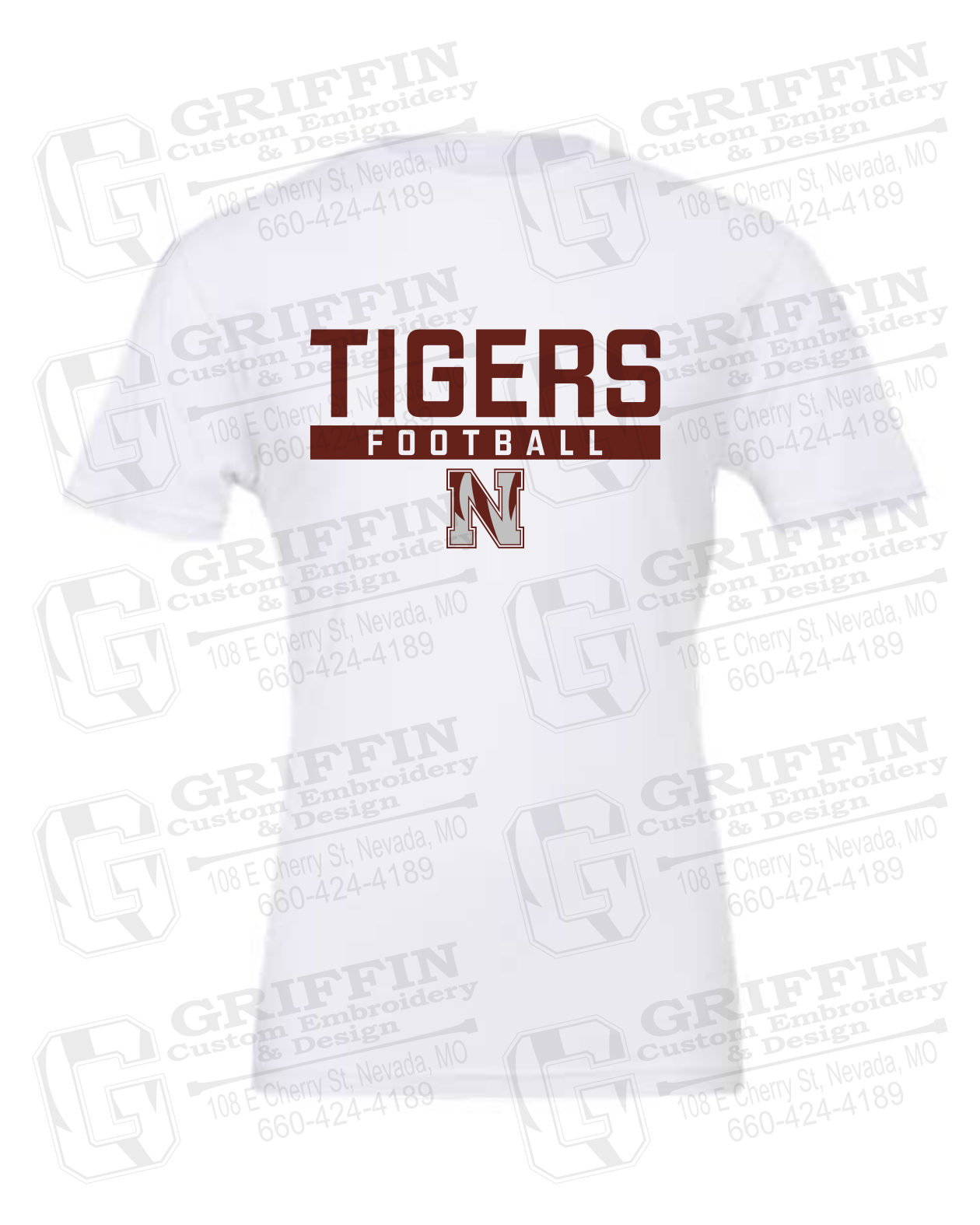 Cotton Short Sleeve T-Shirt - Football - Nevada Tigers 26-E