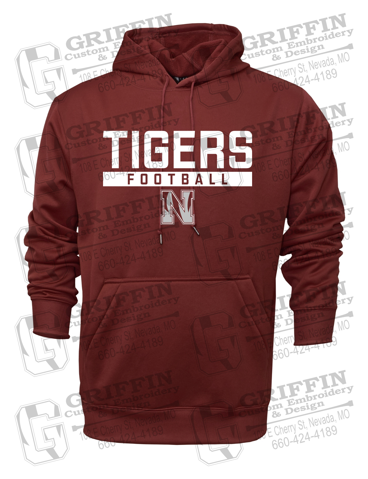 Performance Fleece Hoodie - Football - Nevada Tigers 26-E