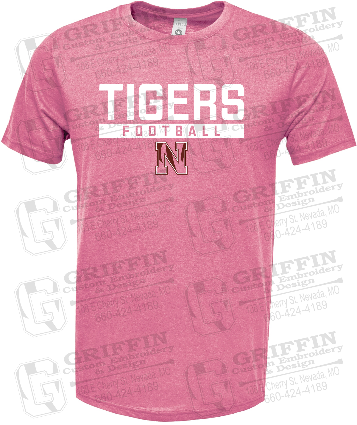Soft-Tek Short Sleeve T-Shirt - Football - Nevada Tigers 26-E