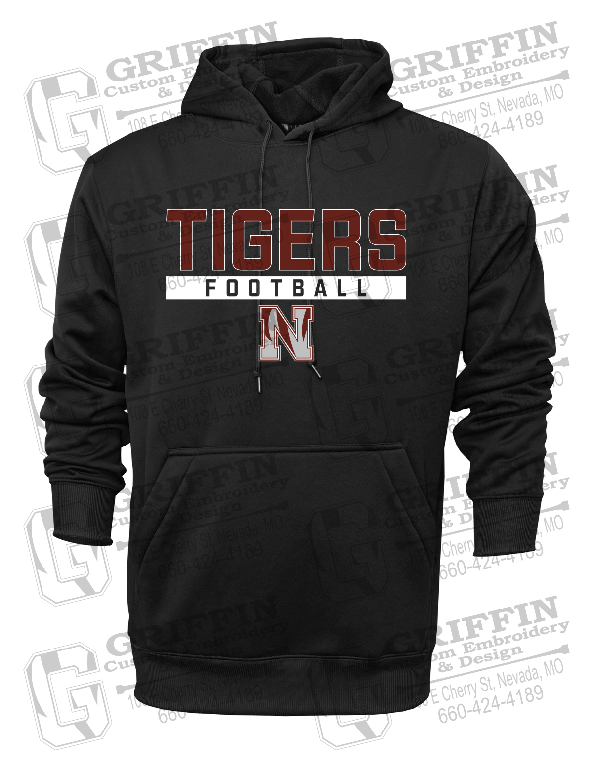 Performance Fleece Hoodie - Football - Nevada Tigers 26-E