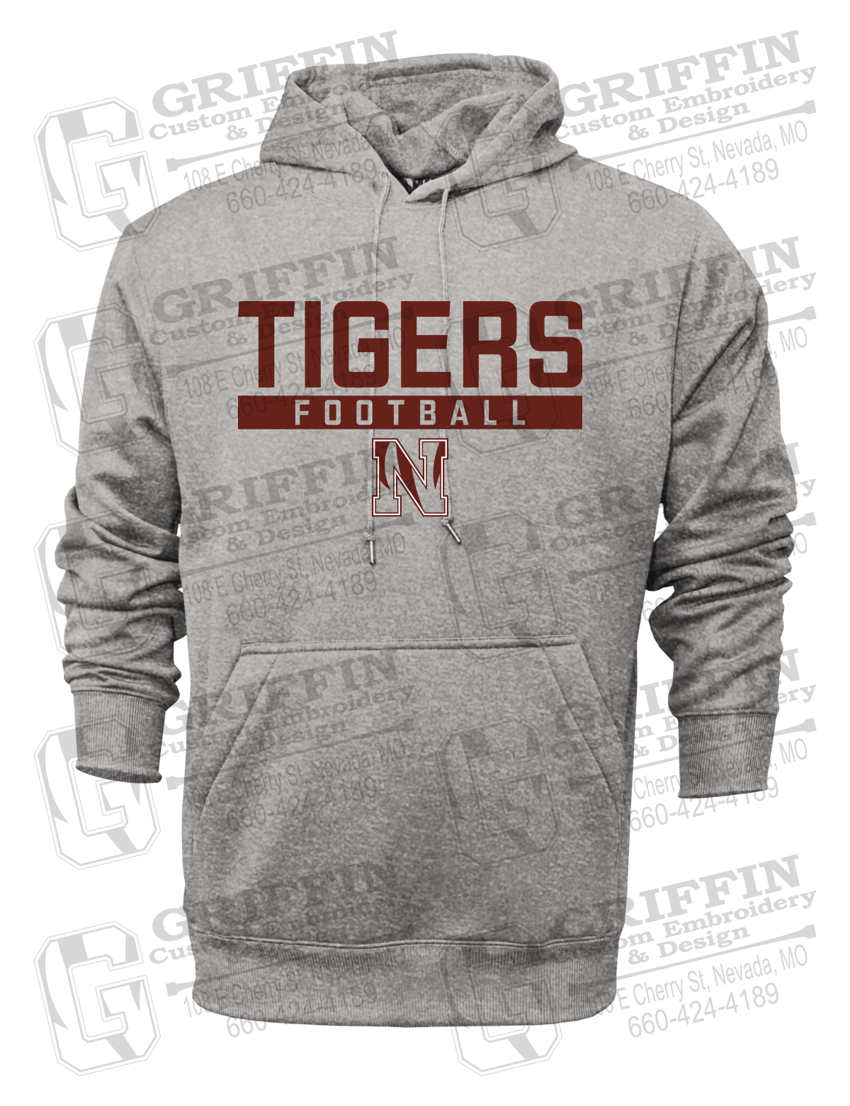 Performance Fleece Hoodie - Football - Nevada Tigers 26-E