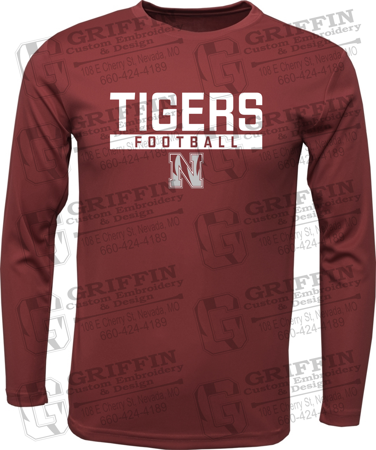 Dry-Fit Long Sleeve T-Shirt - Football - Nevada Tigers 26-E