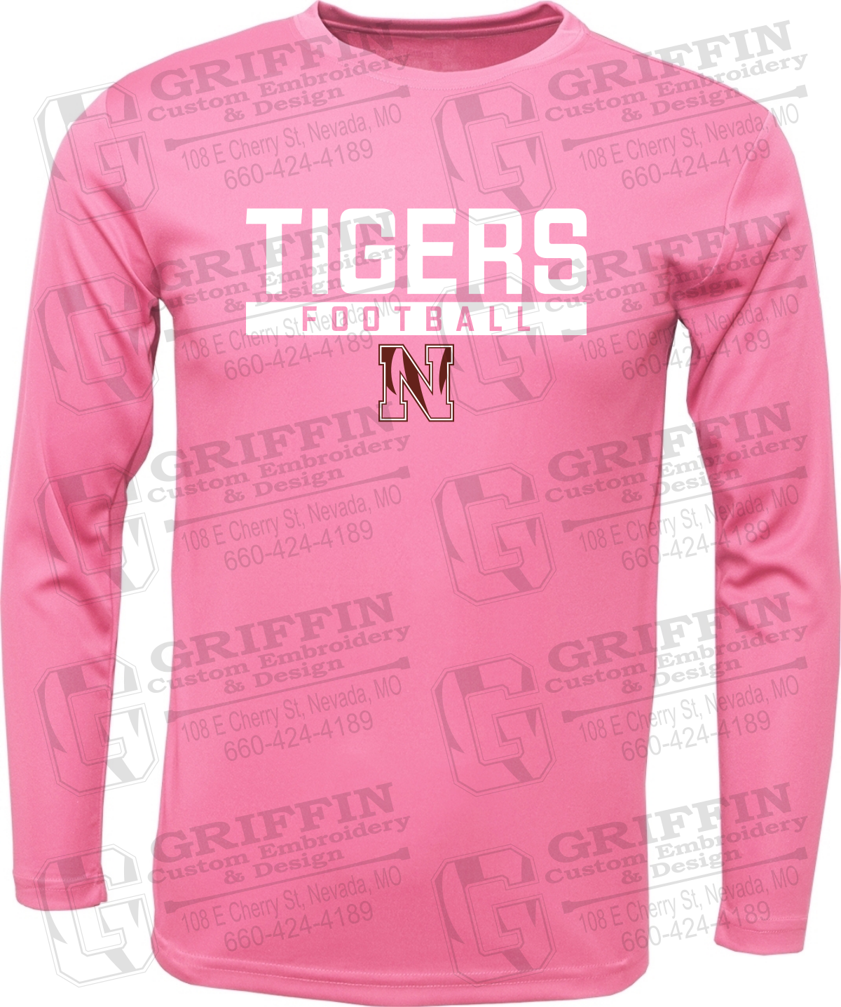 Toddler Dry-Fit Long Sleeve T-Shirt - Football - Nevada Tigers 26-E