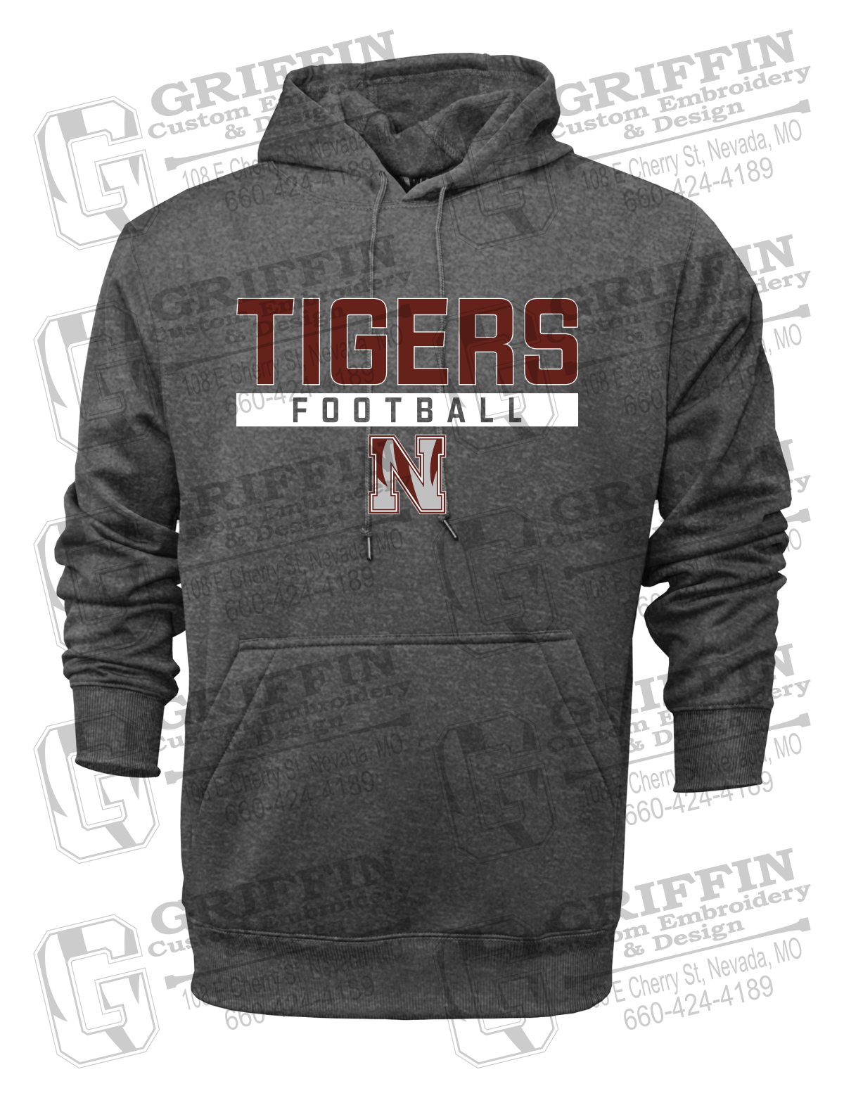 Performance Fleece Hoodie - Football - Nevada Tigers 26-E