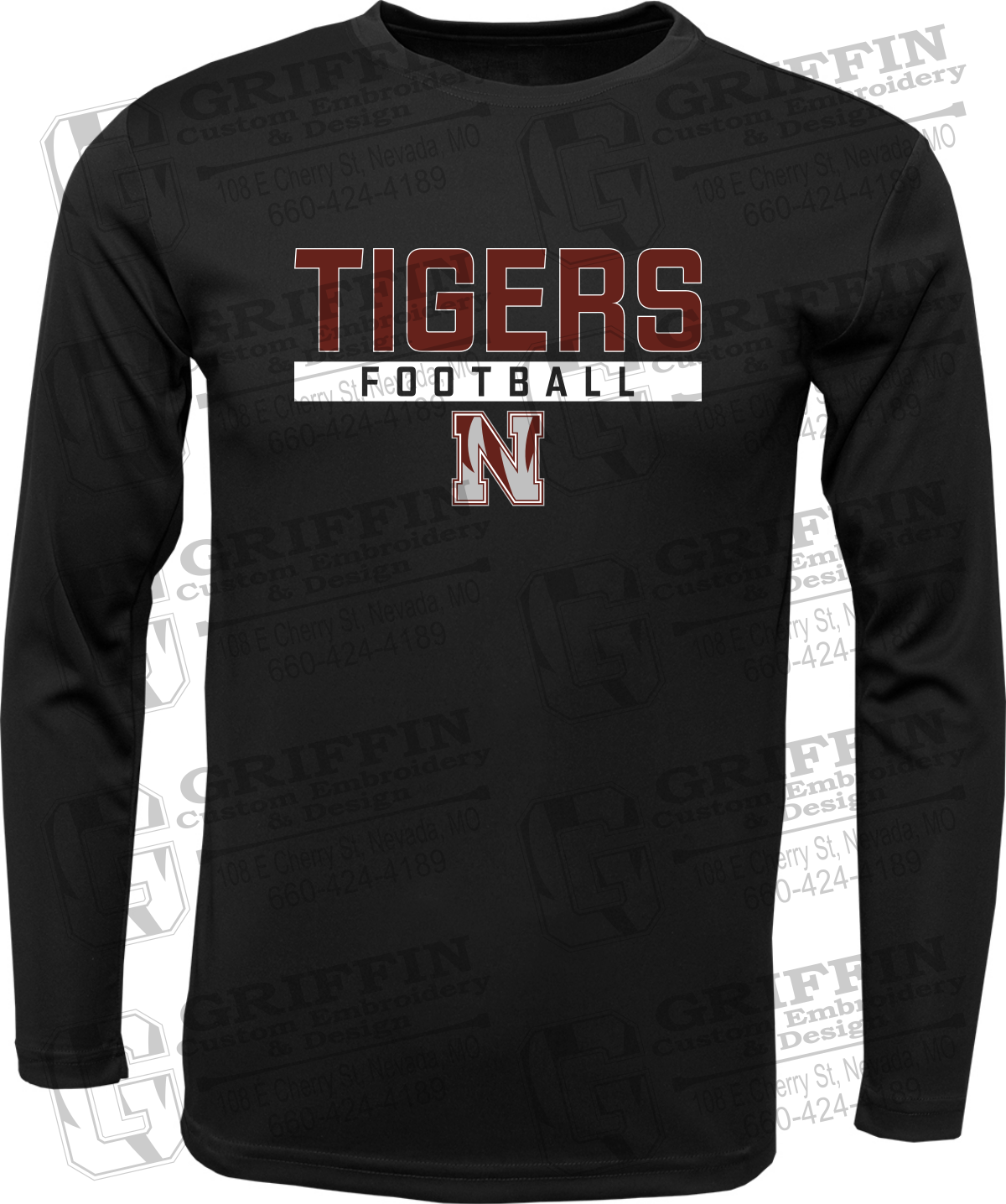 Dry-Fit Long Sleeve T-Shirt - Football - Nevada Tigers 26-E