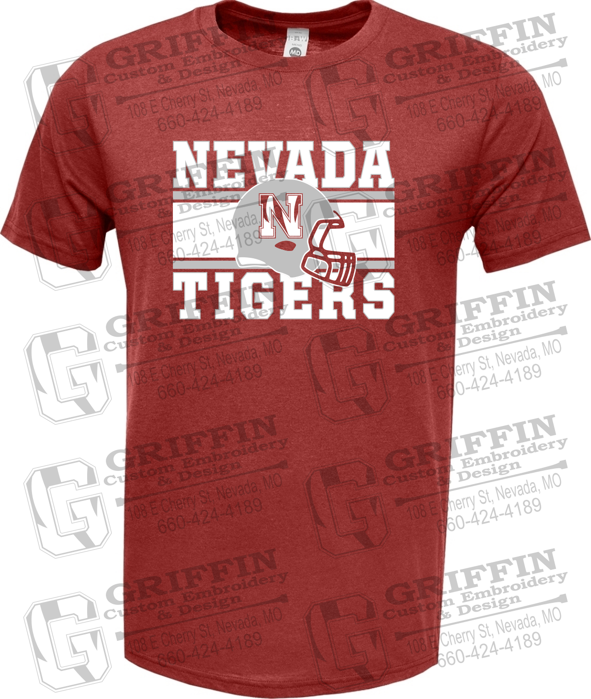Soft-Tek Short Sleeve T-Shirt - Football - Nevada Tigers 26-F