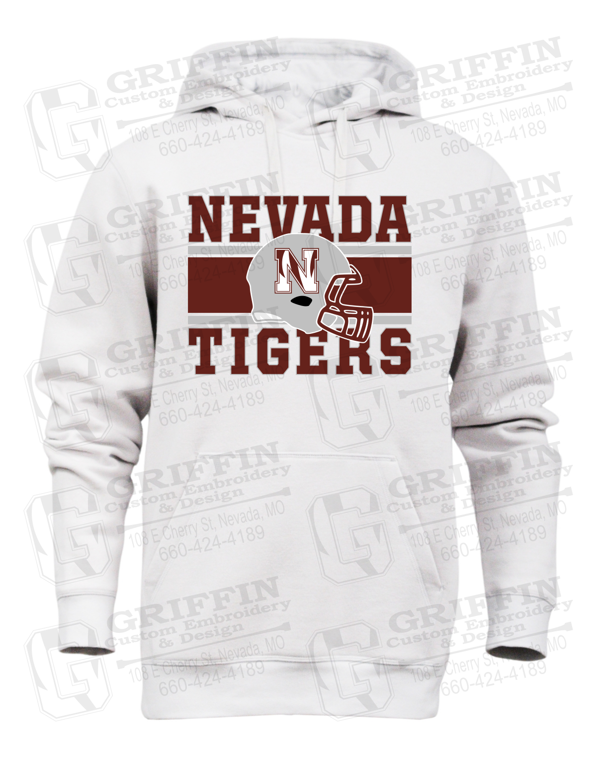 Heavyweight Fleece Hoodie - Football - Nevada Tigers 26-F