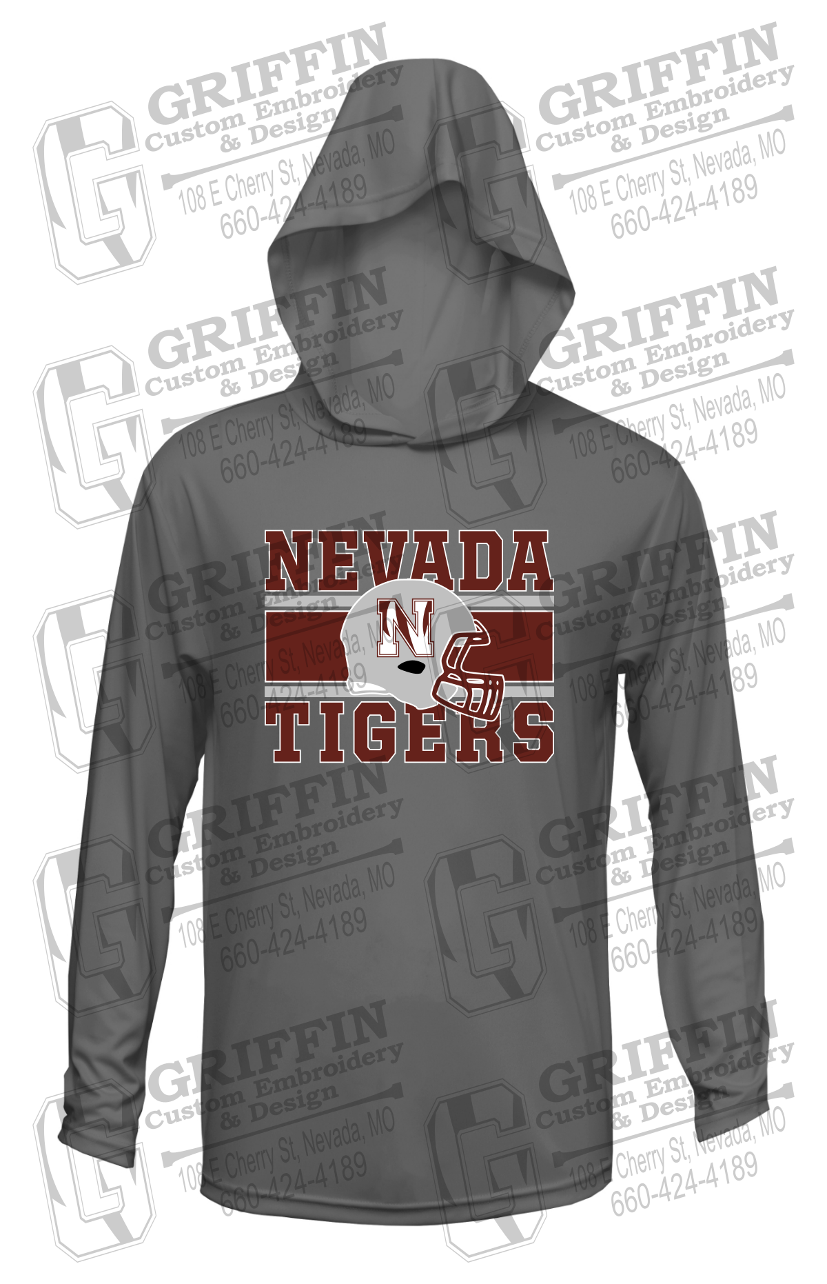 Dry-Fit T-Shirt Hoodie - Football - Nevada Tigers 26-F