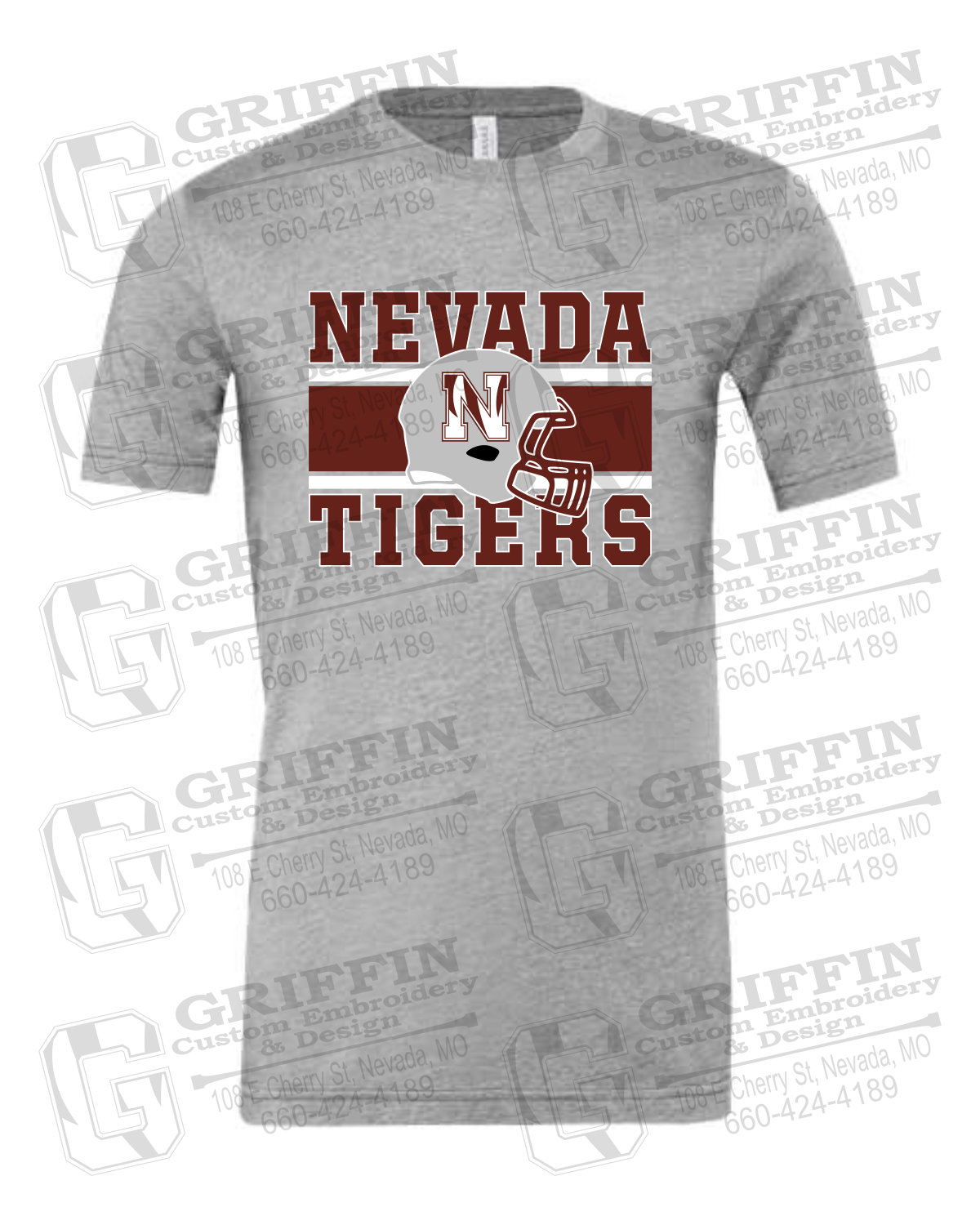 Cotton Short Sleeve T-Shirt - Football - Nevada Tigers 26-F