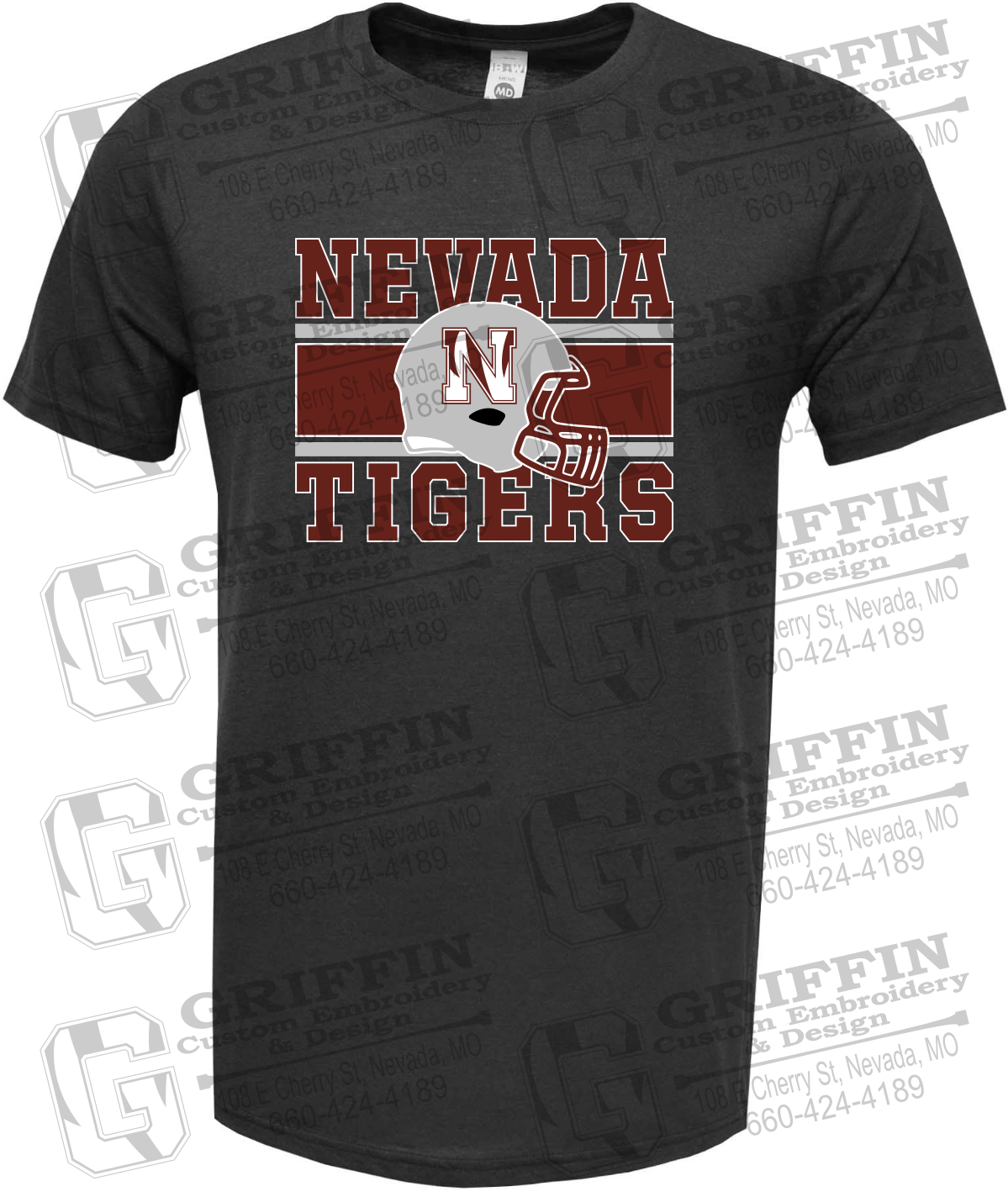 Soft-Tek Short Sleeve T-Shirt - Football - Nevada Tigers 26-F
