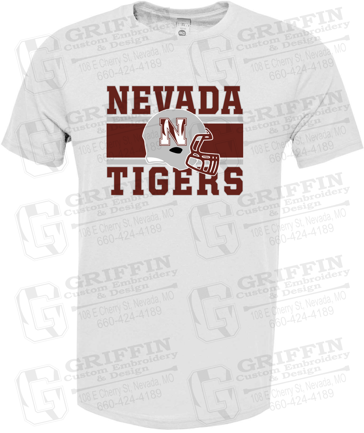 Soft-Tek Short Sleeve T-Shirt - Football - Nevada Tigers 26-F