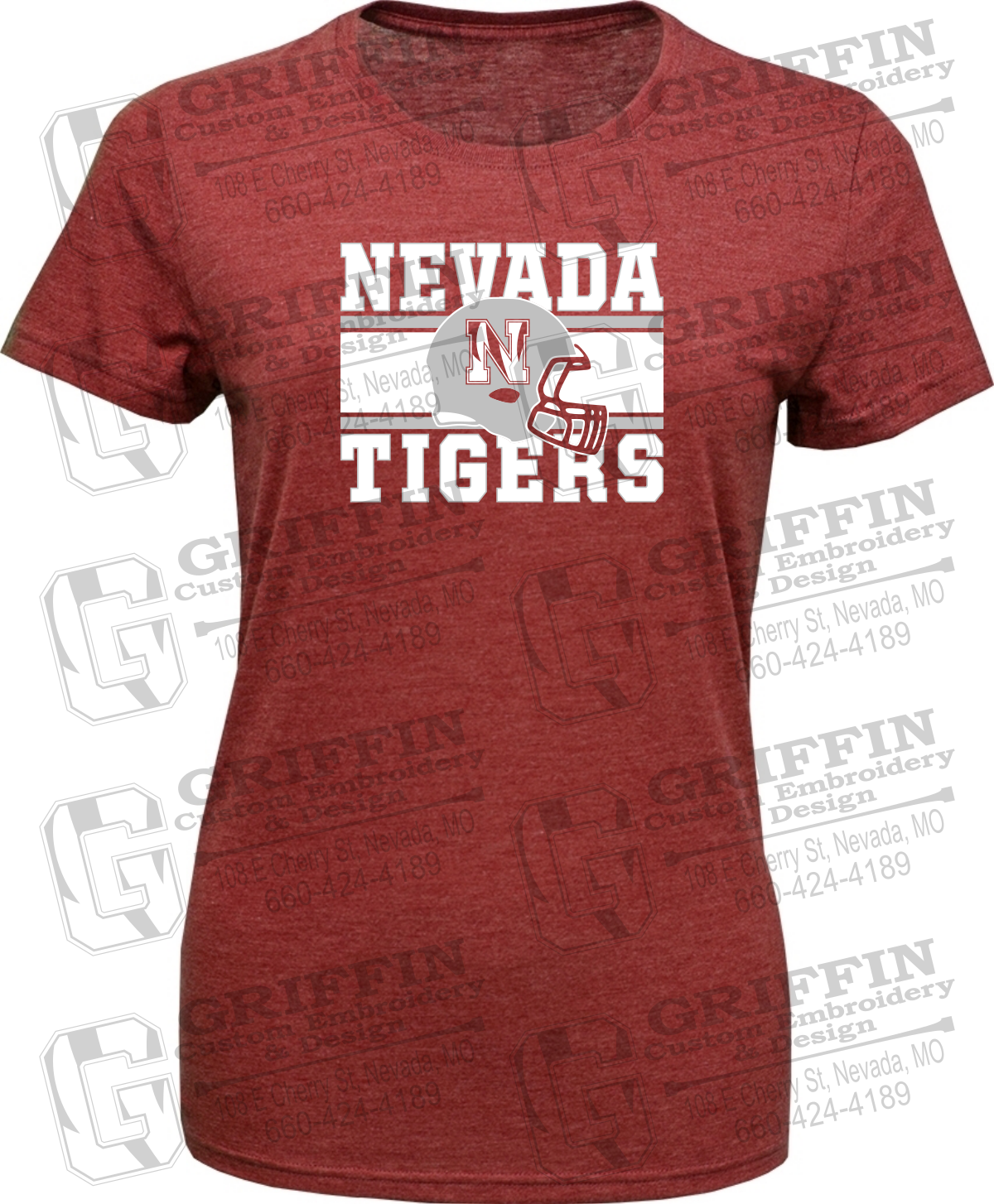 Womens Tri-Blend T-Shirt - Football - Nevada Tigers 26-F