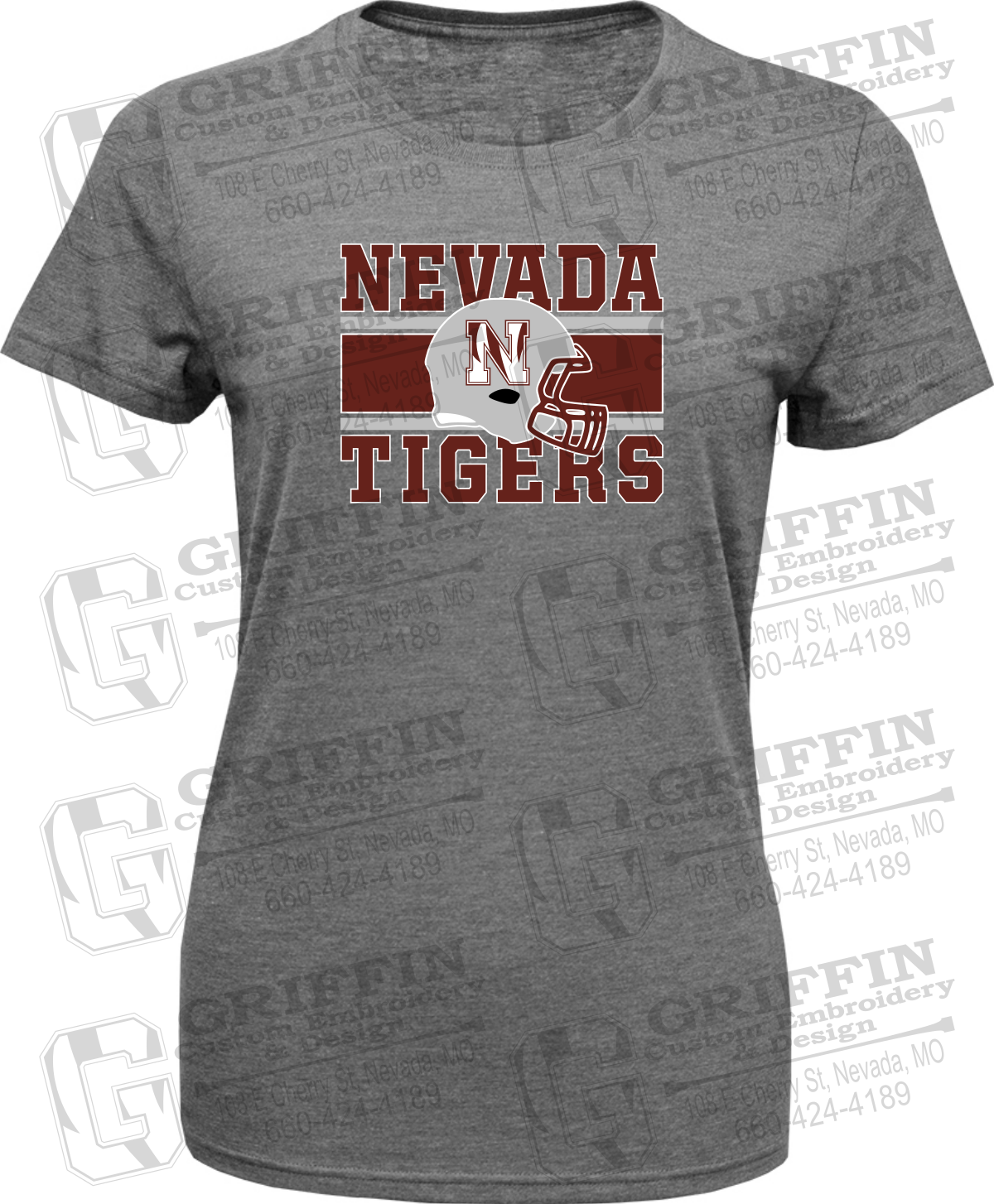 Womens Tri-Blend T-Shirt - Football - Nevada Tigers 26-F