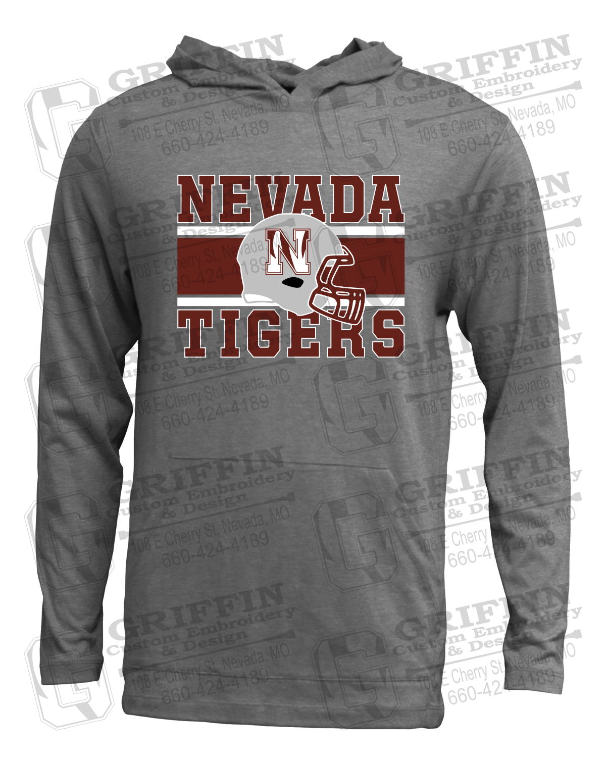 Soft-Tek T-Shirt Hoodie - Football - Nevada Tigers 26-F