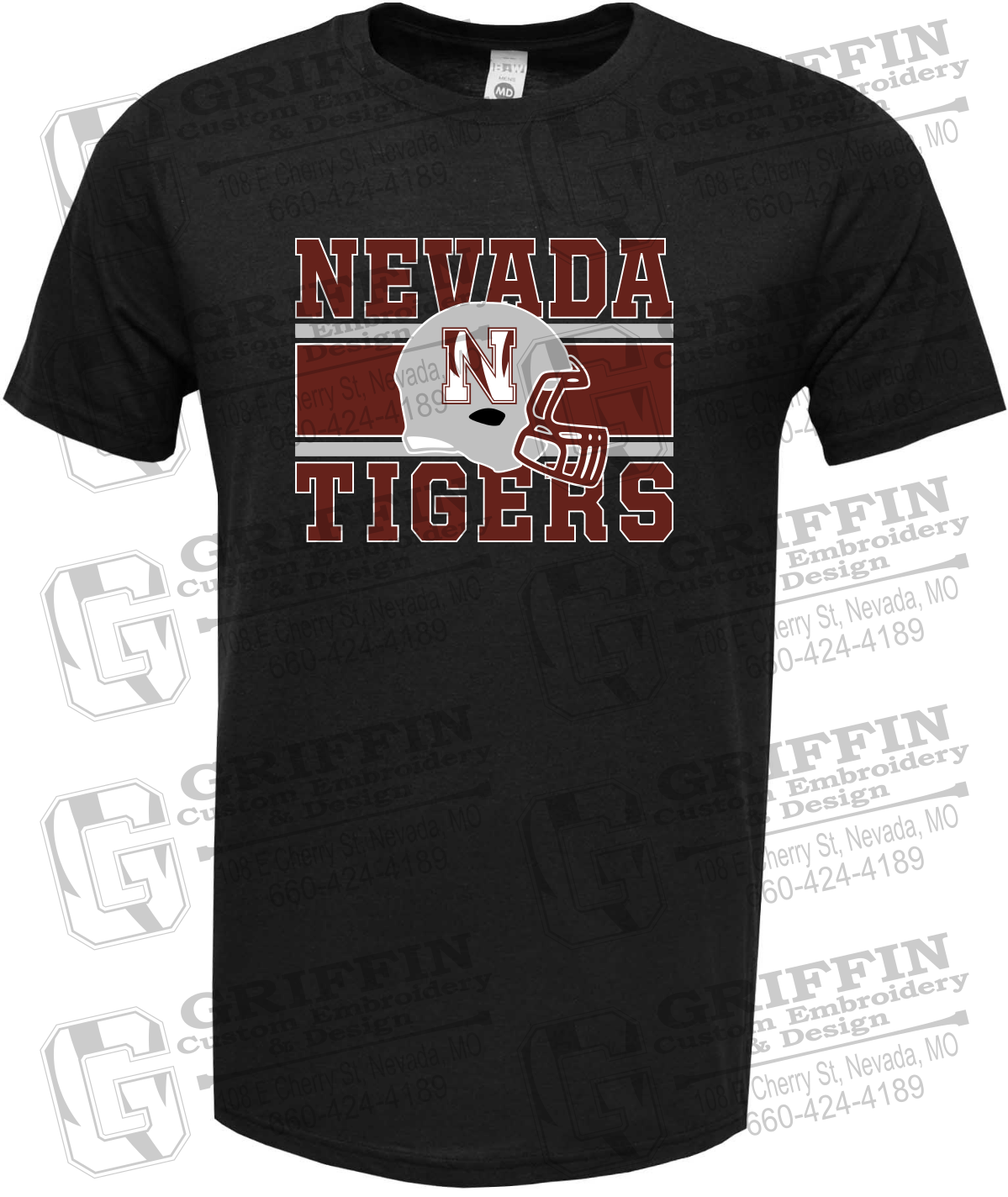 Soft-Tek Short Sleeve T-Shirt - Football - Nevada Tigers 26-F