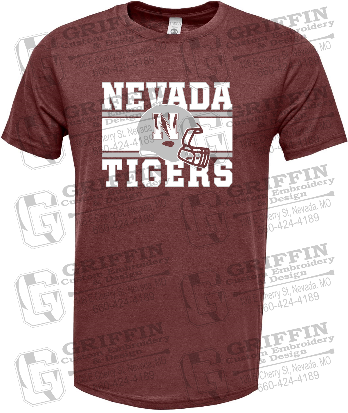 Soft-Tek Short Sleeve T-Shirt - Football - Nevada Tigers 26-F