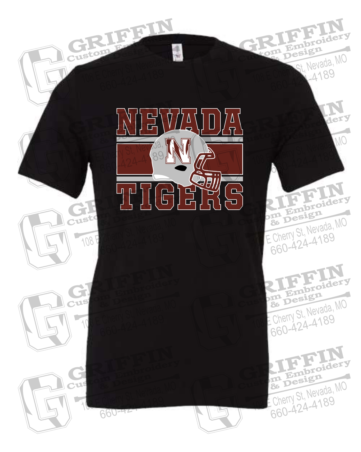 Cotton Short Sleeve T-Shirt - Football - Nevada Tigers 26-F