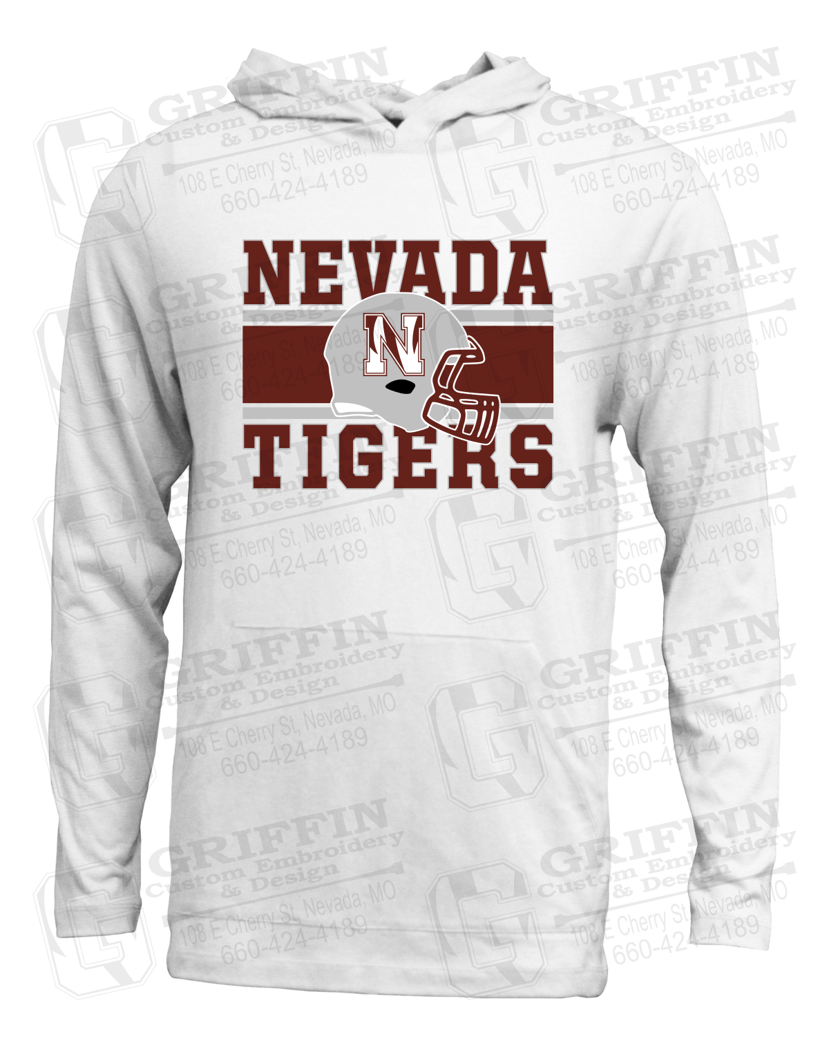 Soft-Tek T-Shirt Hoodie - Football - Nevada Tigers 26-F