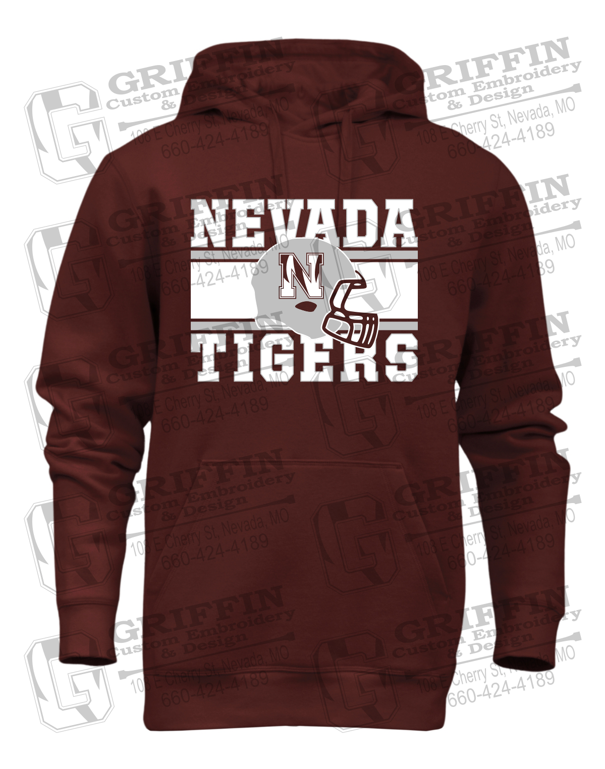 Heavyweight Fleece Hoodie - Football - Nevada Tigers 26-F