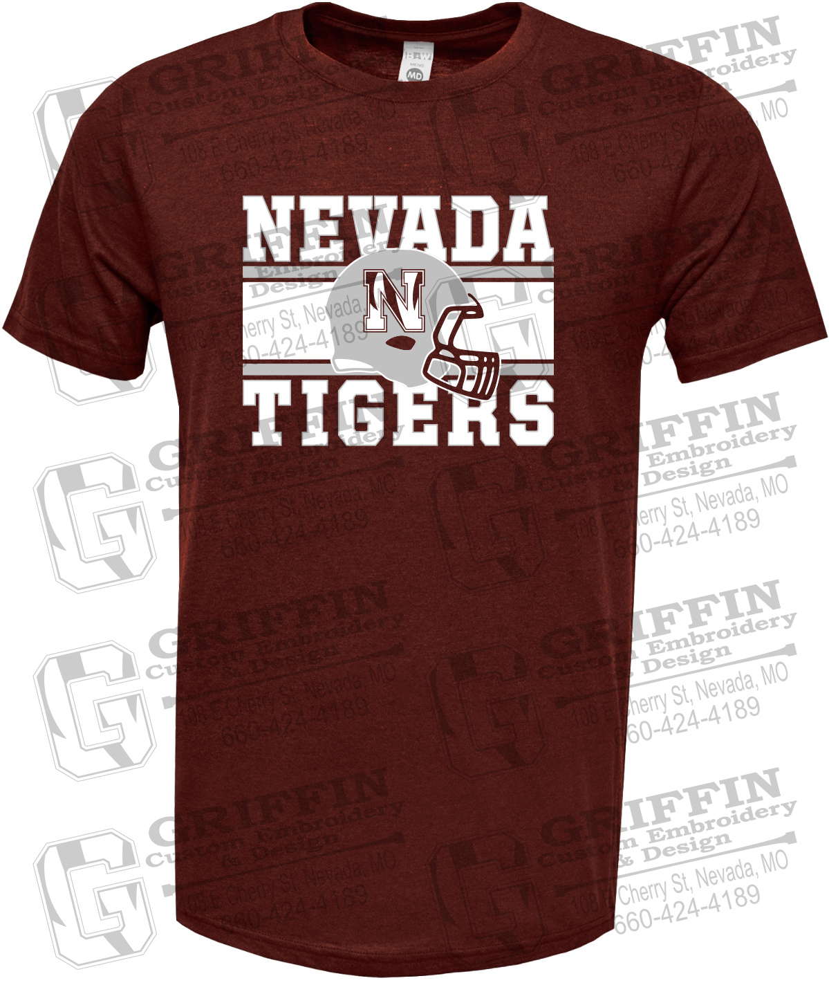 Soft-Tek Short Sleeve T-Shirt - Football - Nevada Tigers 26-F