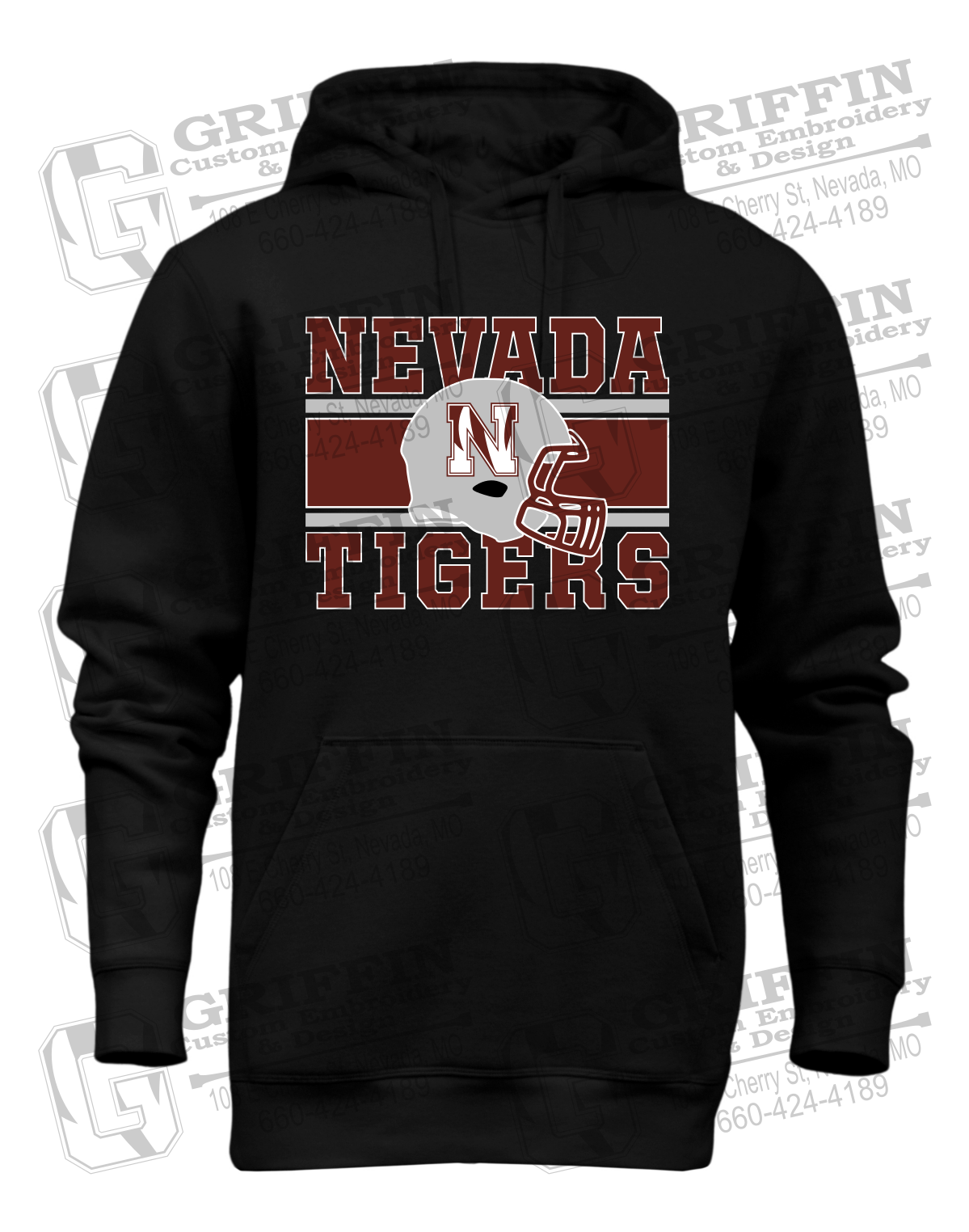 Heavyweight Fleece Hoodie - Football - Nevada Tigers 26-F