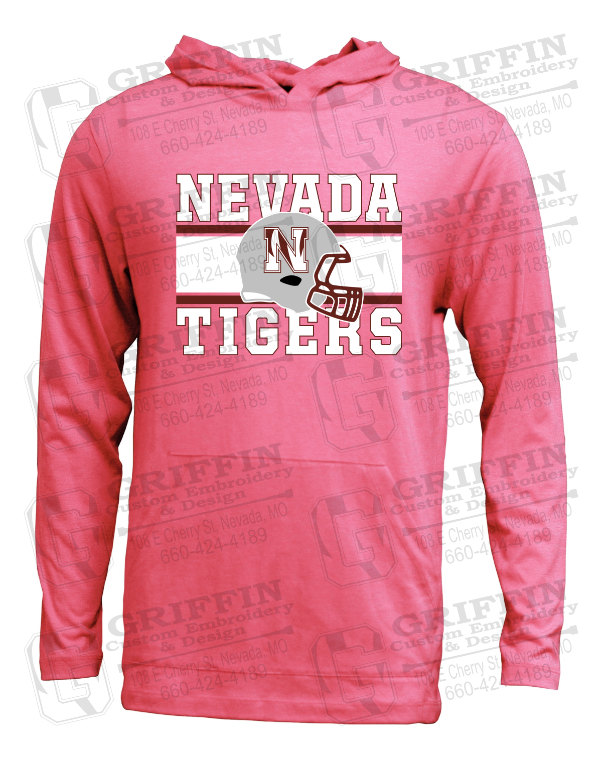 Soft-Tek T-Shirt Hoodie - Football - Nevada Tigers 26-F