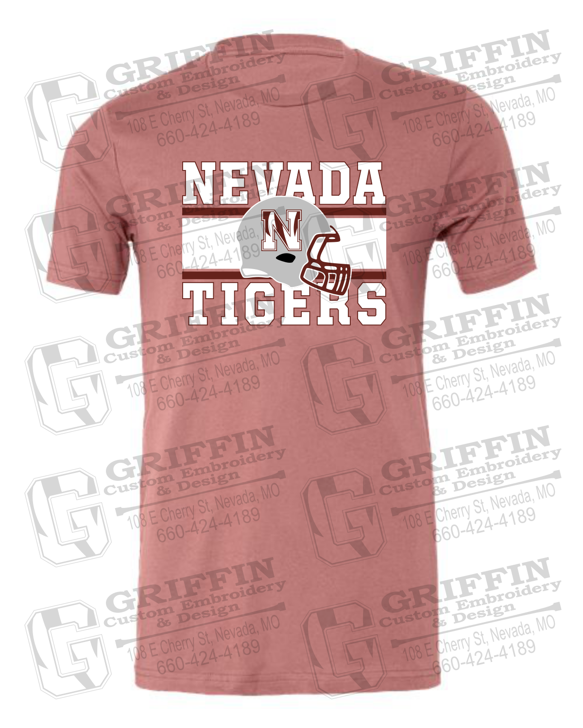 Cotton Short Sleeve T-Shirt - Football - Nevada Tigers 26-F