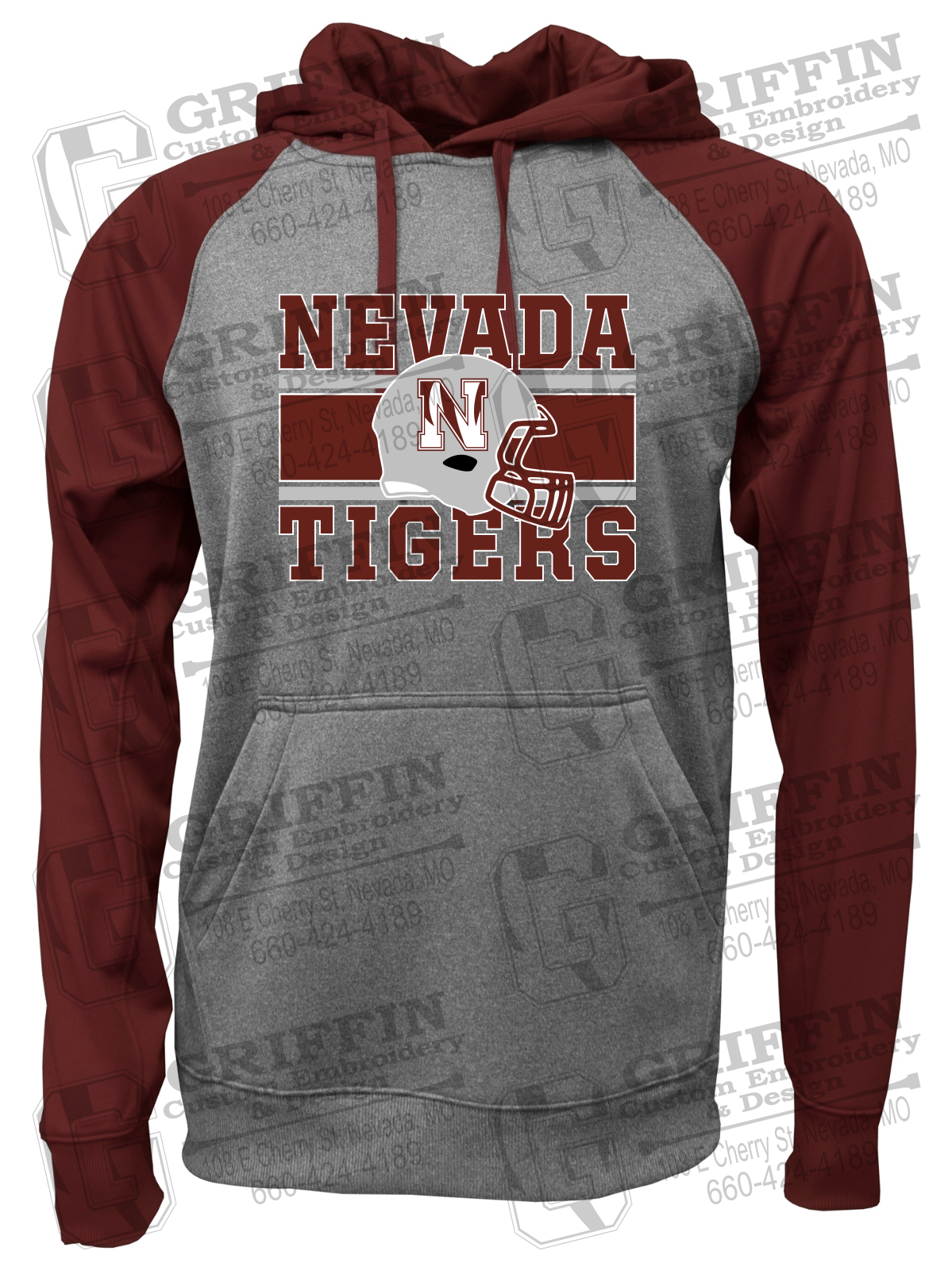 Performance Fleece Raglan Hoodie - Football - Nevada Tigers 26-F