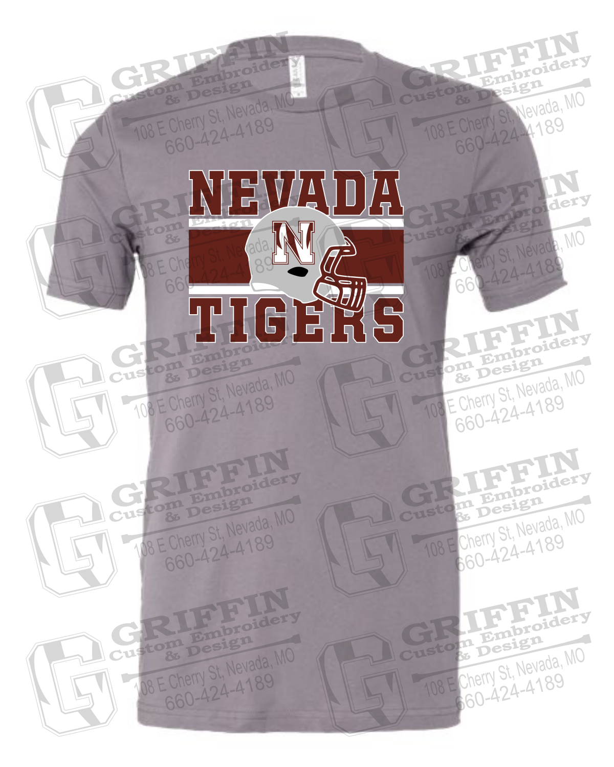 Cotton Short Sleeve T-Shirt - Football - Nevada Tigers 26-F