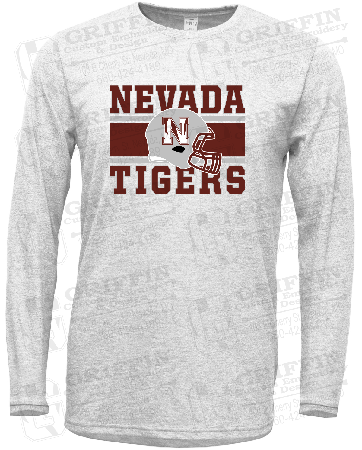 Soft-Tek Long Sleeve T-Shirt - Football - Nevada Tigers 26-F