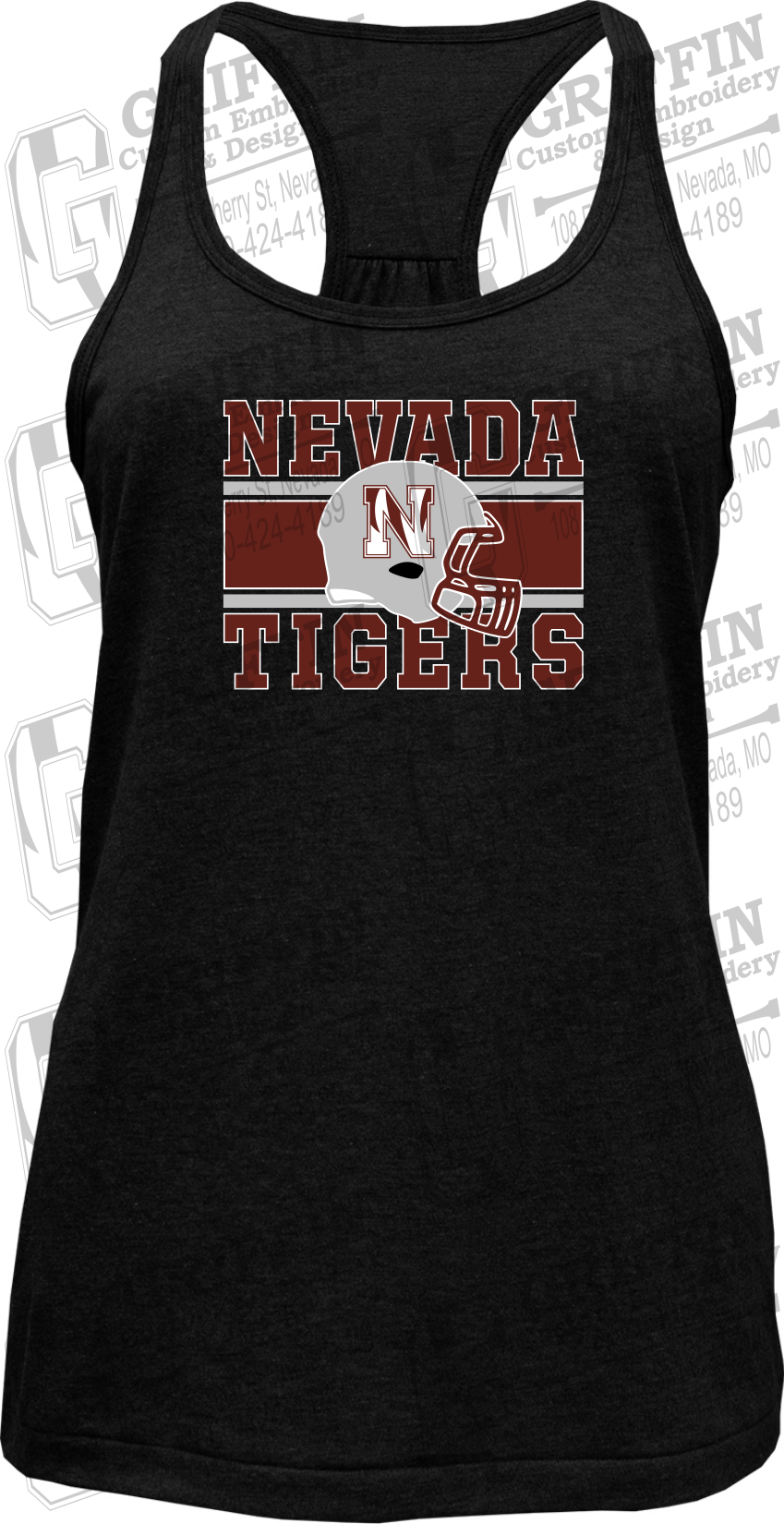 Womens Tri-Blend Tank Top - Football - Nevada Tigers 26-F