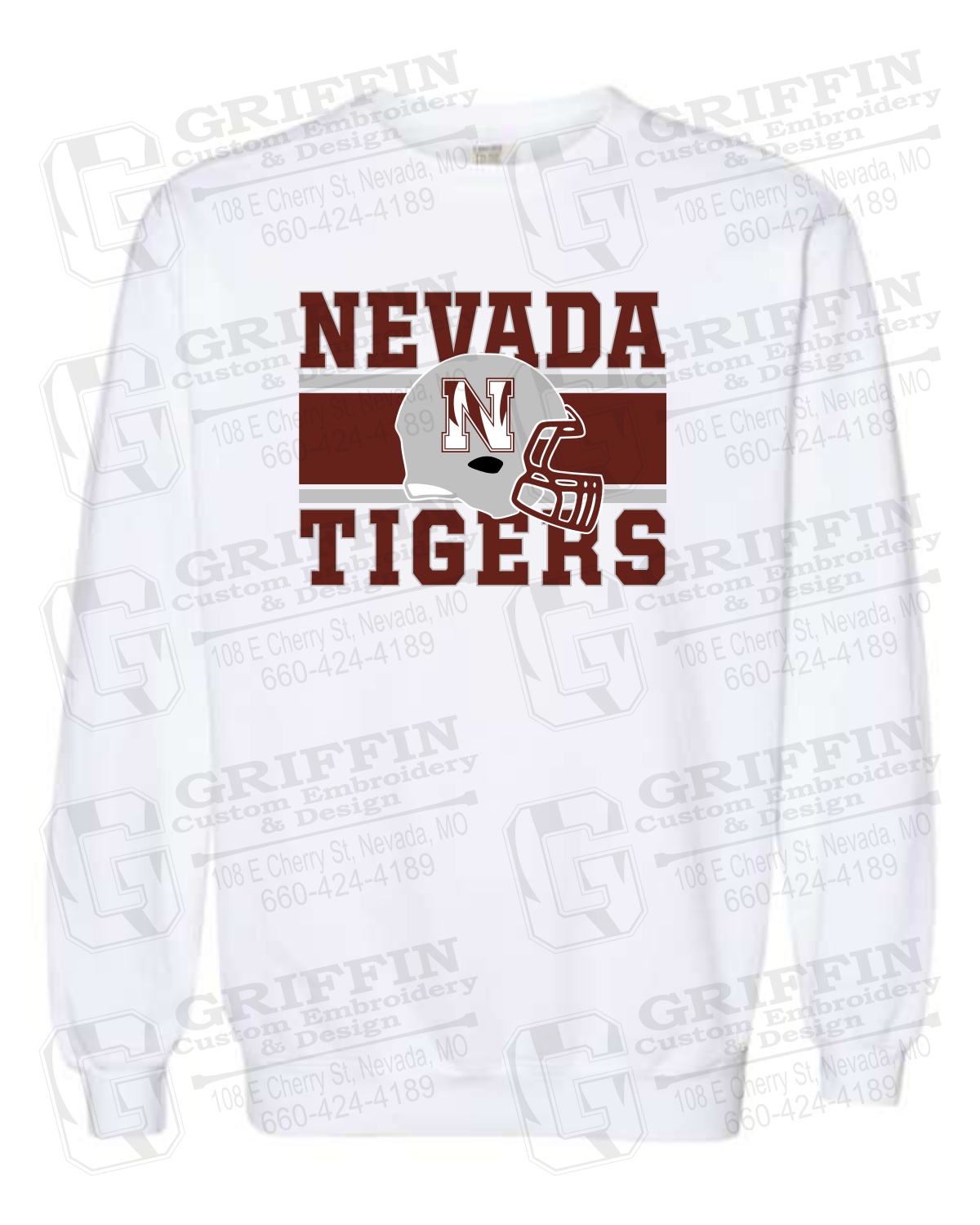 Comfort Colors Crewneck Sweatshirt - Football - Nevada Tigers 26-F